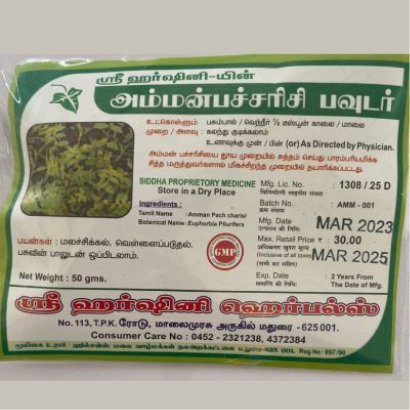 Amman pacharisi podi -அம்மன்/அம்மான் பச்சரிசி பொடி