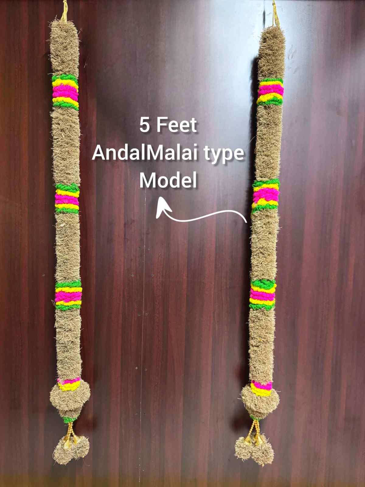 Vetiver Garland – Andal Malai Style (Set of 2, 5 Feet / 60-62 Inches Each)