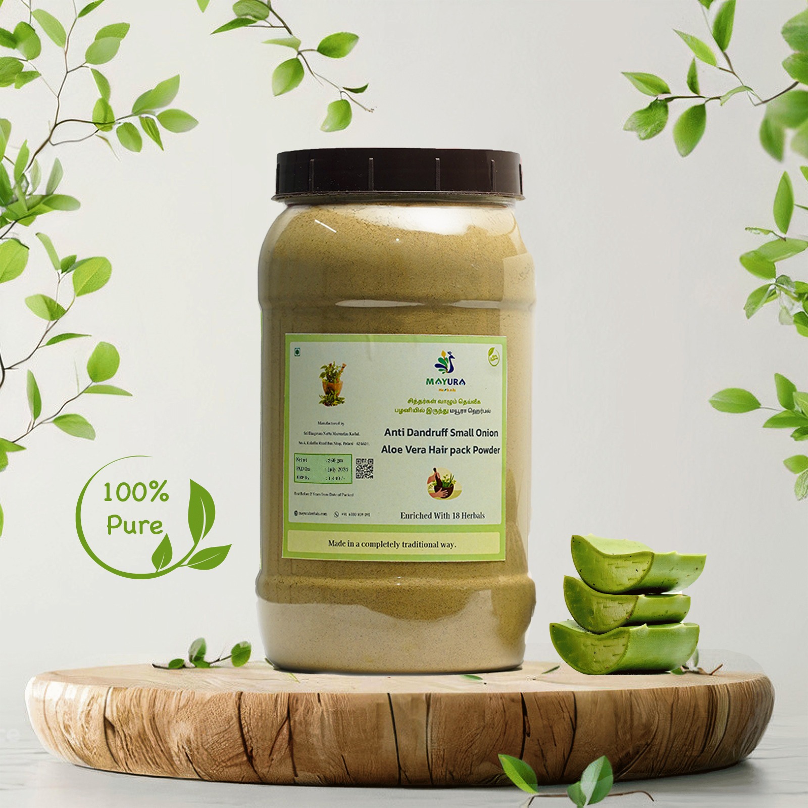 Anti Dandruff Small Onion AloeVera Hair Pack-250GM