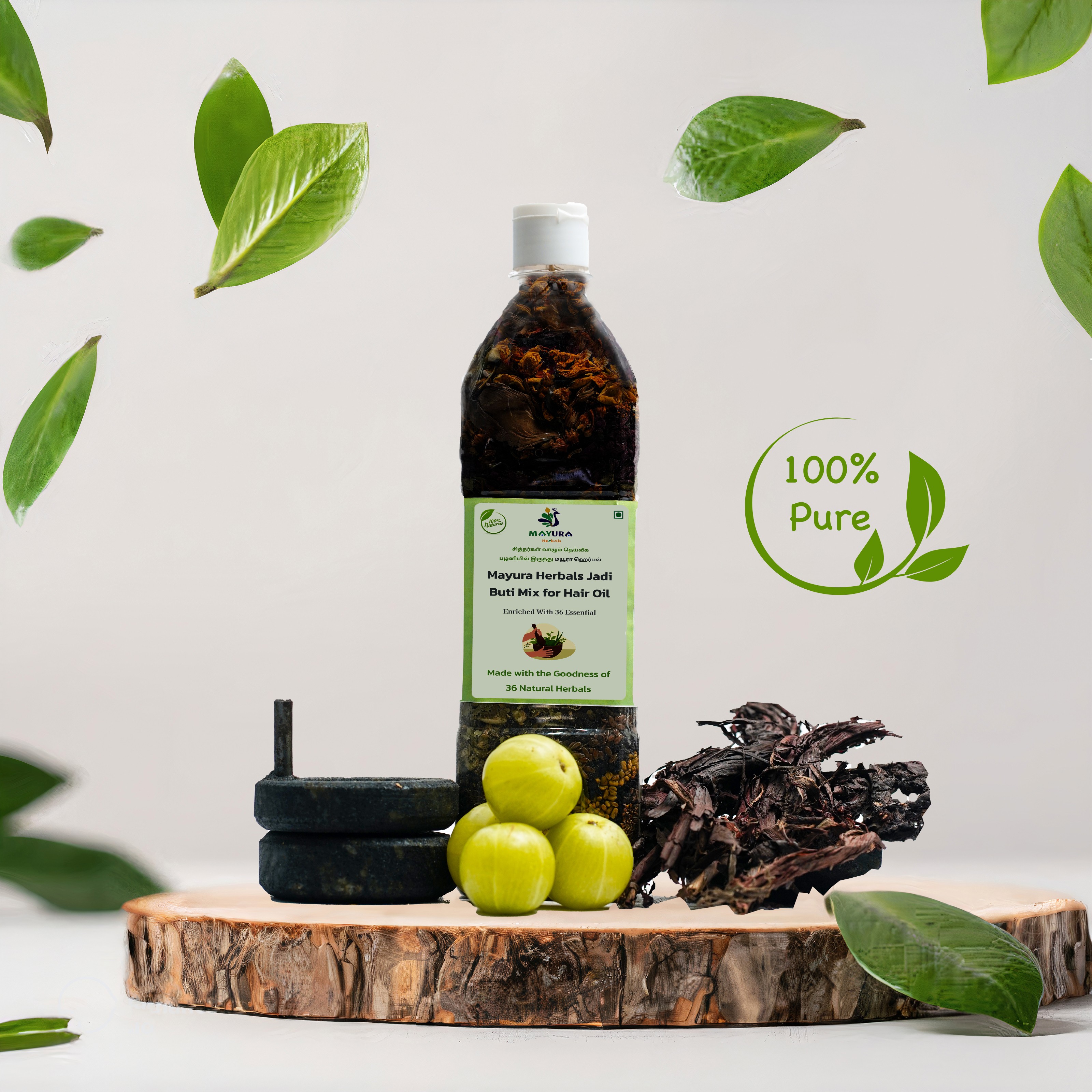 Mayura Herbals Jadi Buti Mix for Hair Oil - 1 LIT