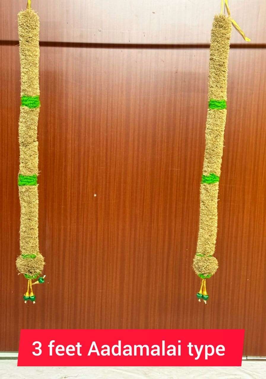 Vetiver Garland – Andal Malai Style (Set of 2, 3 Feet / 36-38 Inches Each)