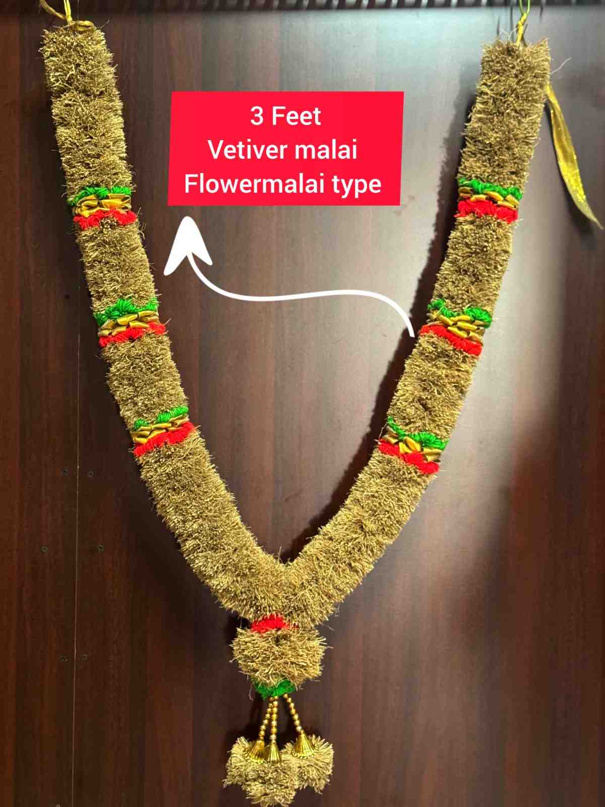 Vetiver Garland – Flower Malai Style ( 3 Feet / 36-38 Inches )