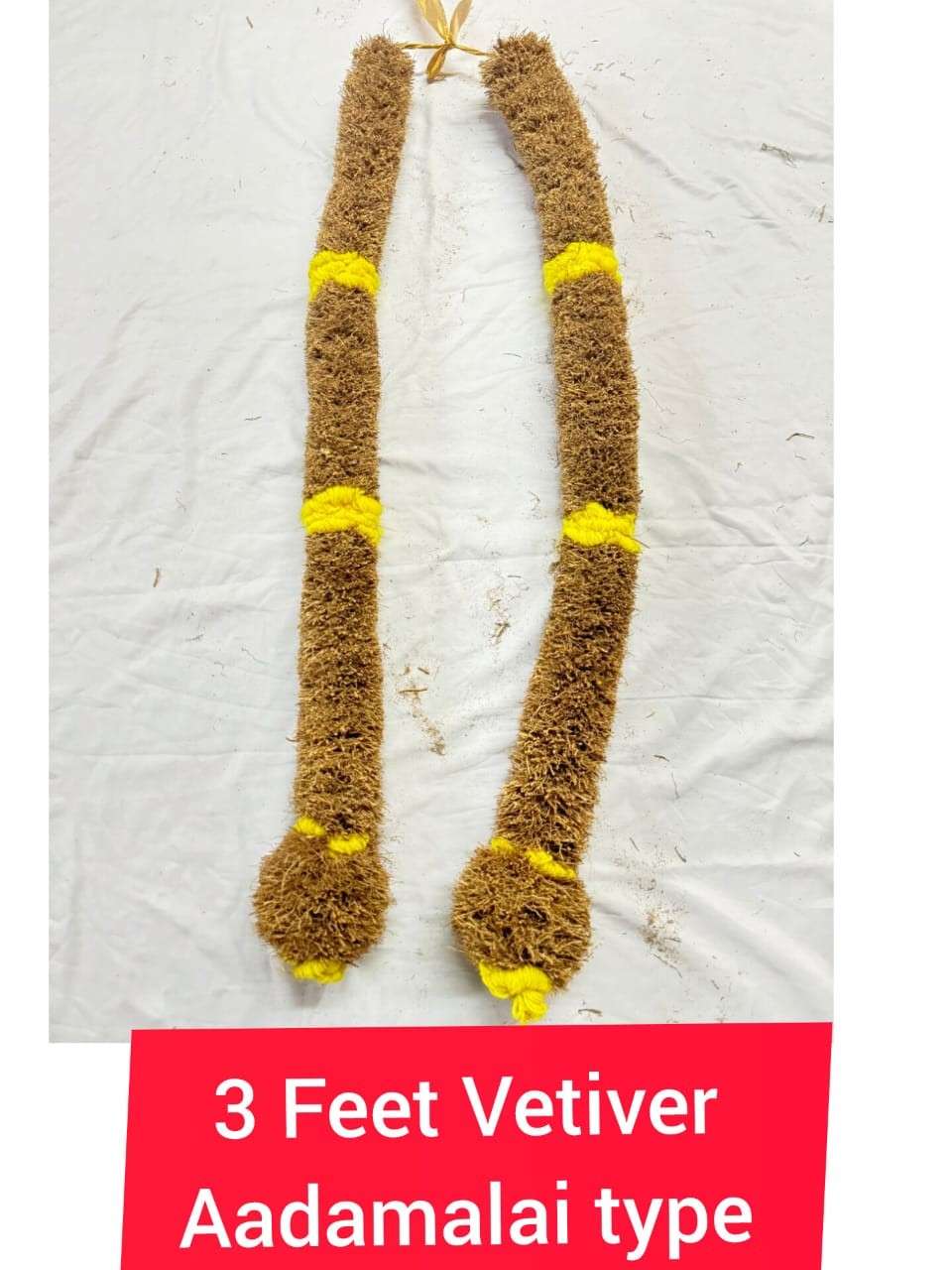 Vetiver Garland – Andal Malai Style (Set of 2, 3 Feet / 36-38 Inches Each)