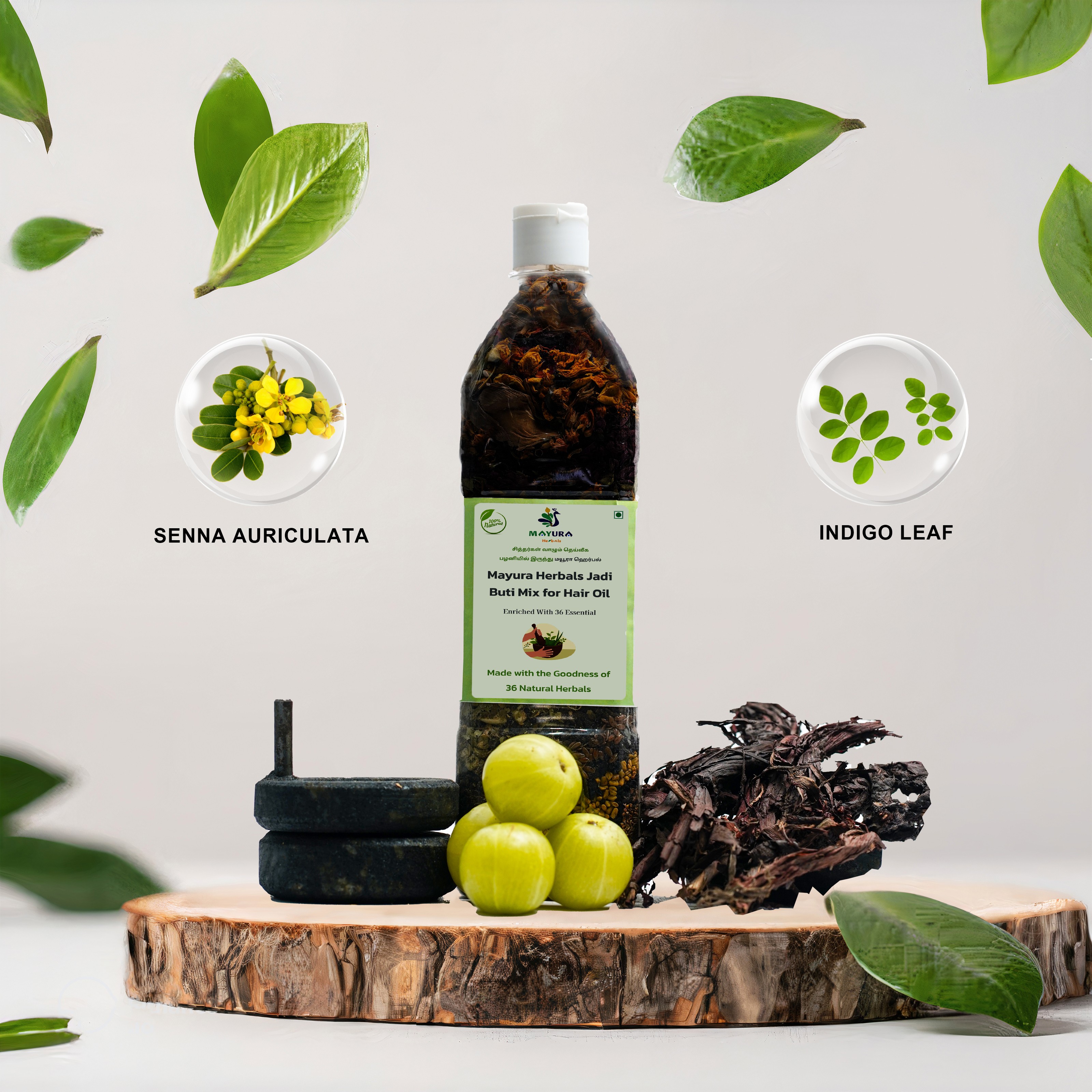 Mayura Herbals Jadi Buti Mix for Hair Oil - 1 LIT