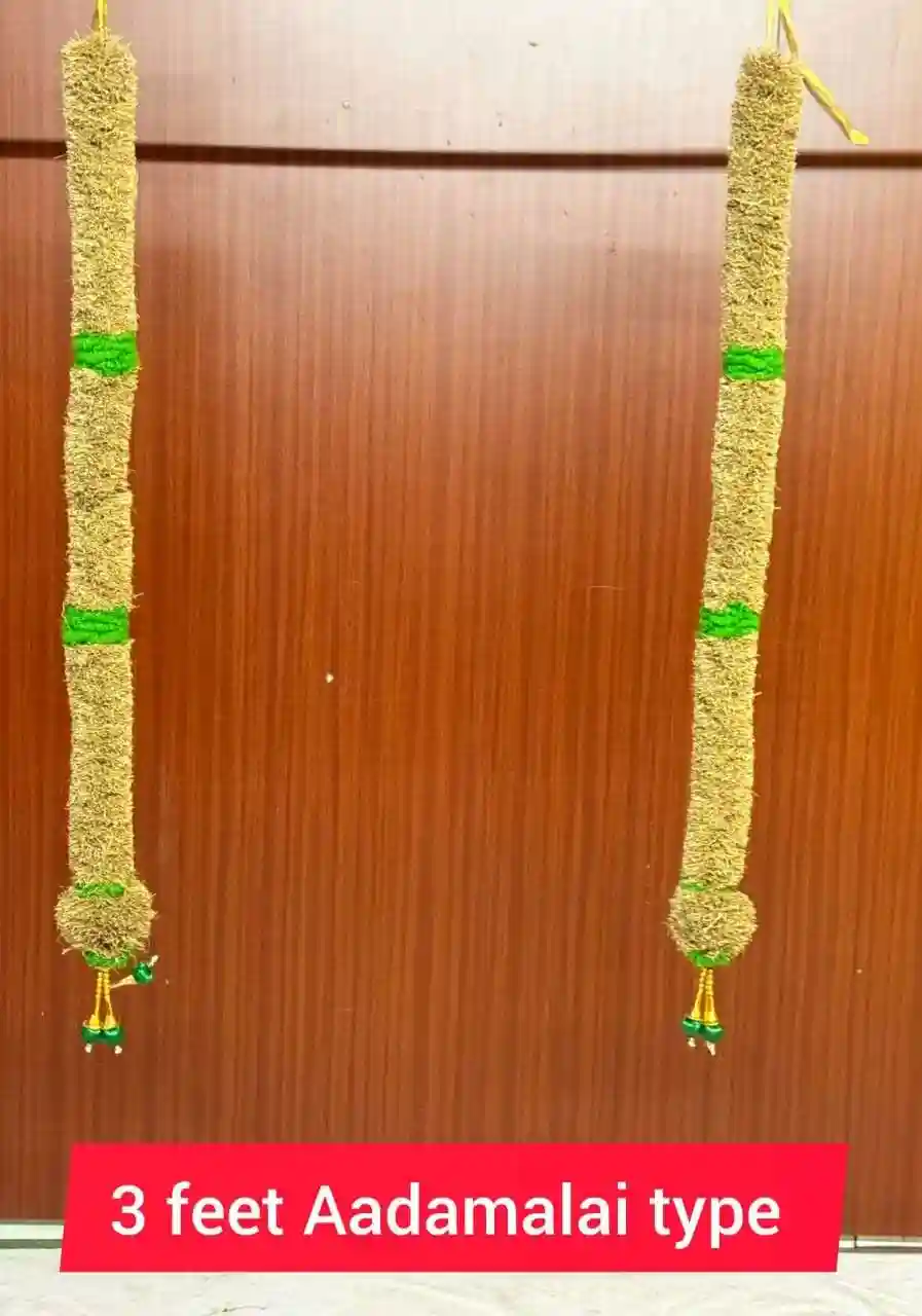 Vetiver Garland – Andal Malai Style (Set of 2, 3 Feet / 36-38 Inches Each)