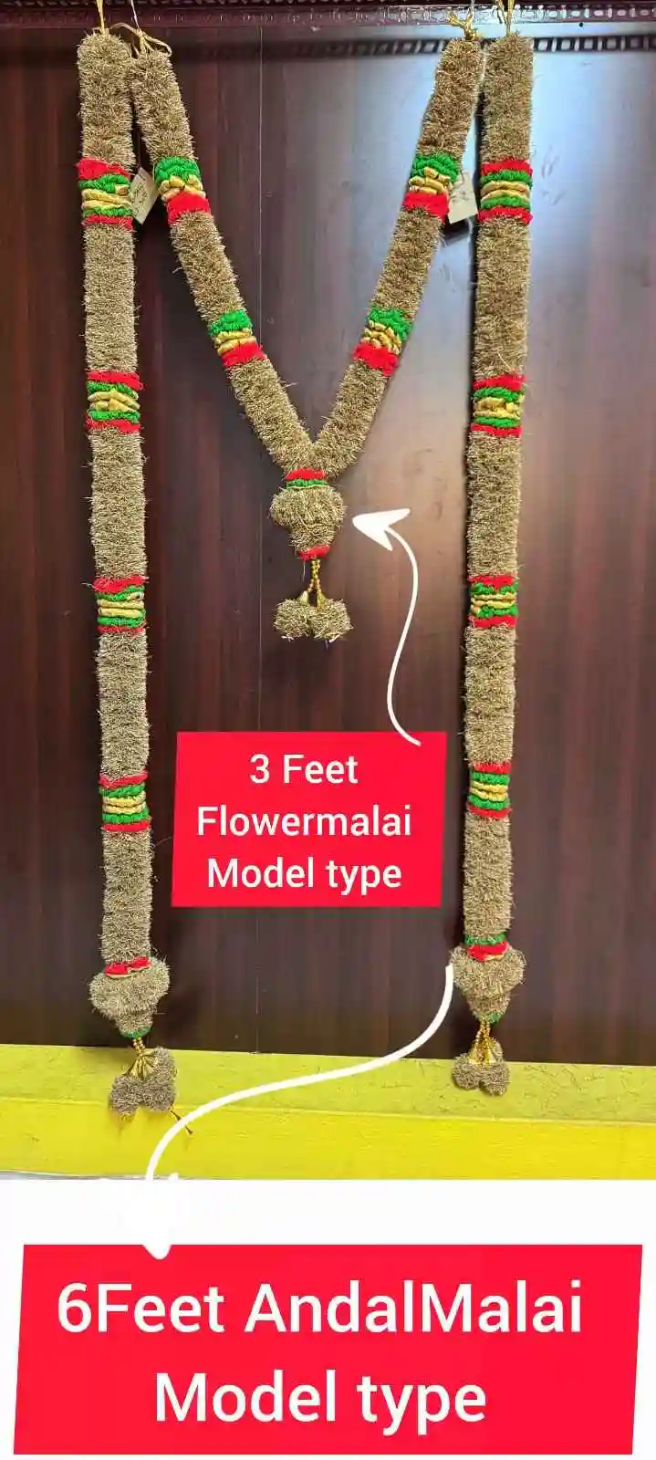 Vetiver Garland – Andal Malai Style (6 Feet,set of 2 / 72–74 Inches)