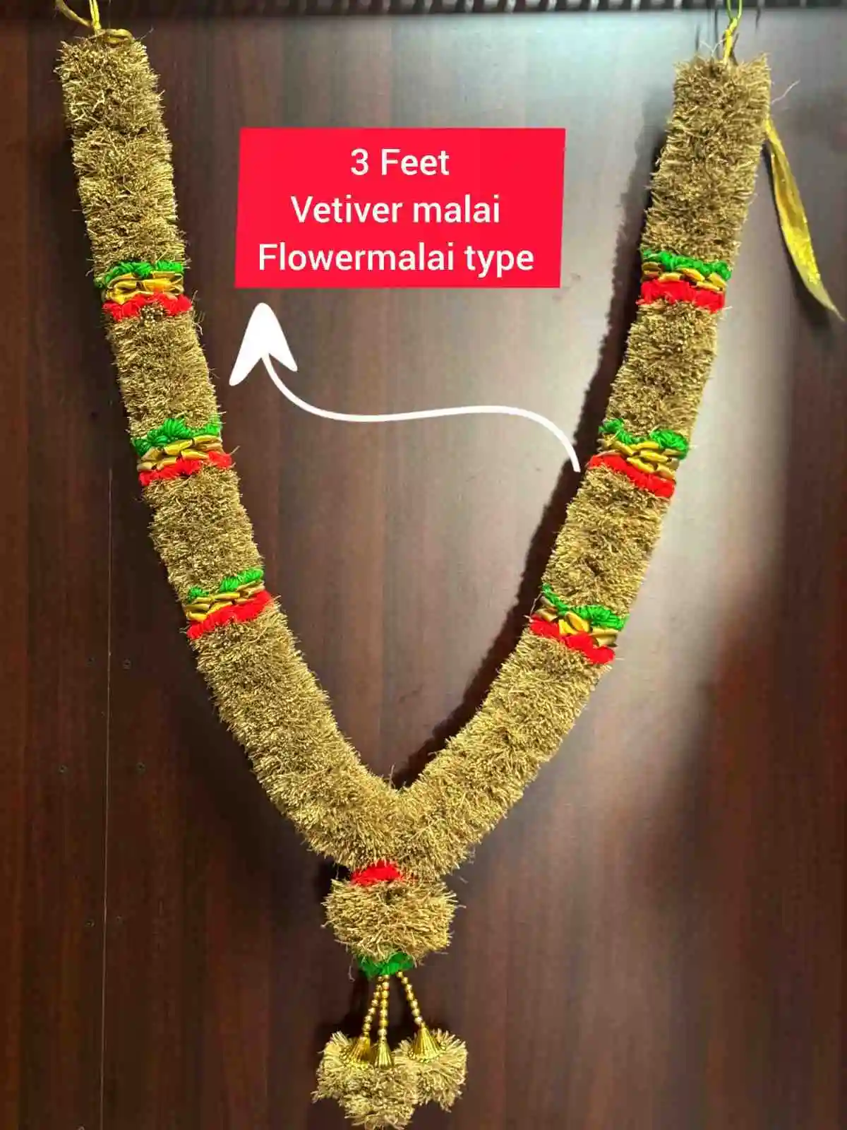 Vetiver Garland – Flower Malai Style ( 3 Feet / 36-38 Inches )