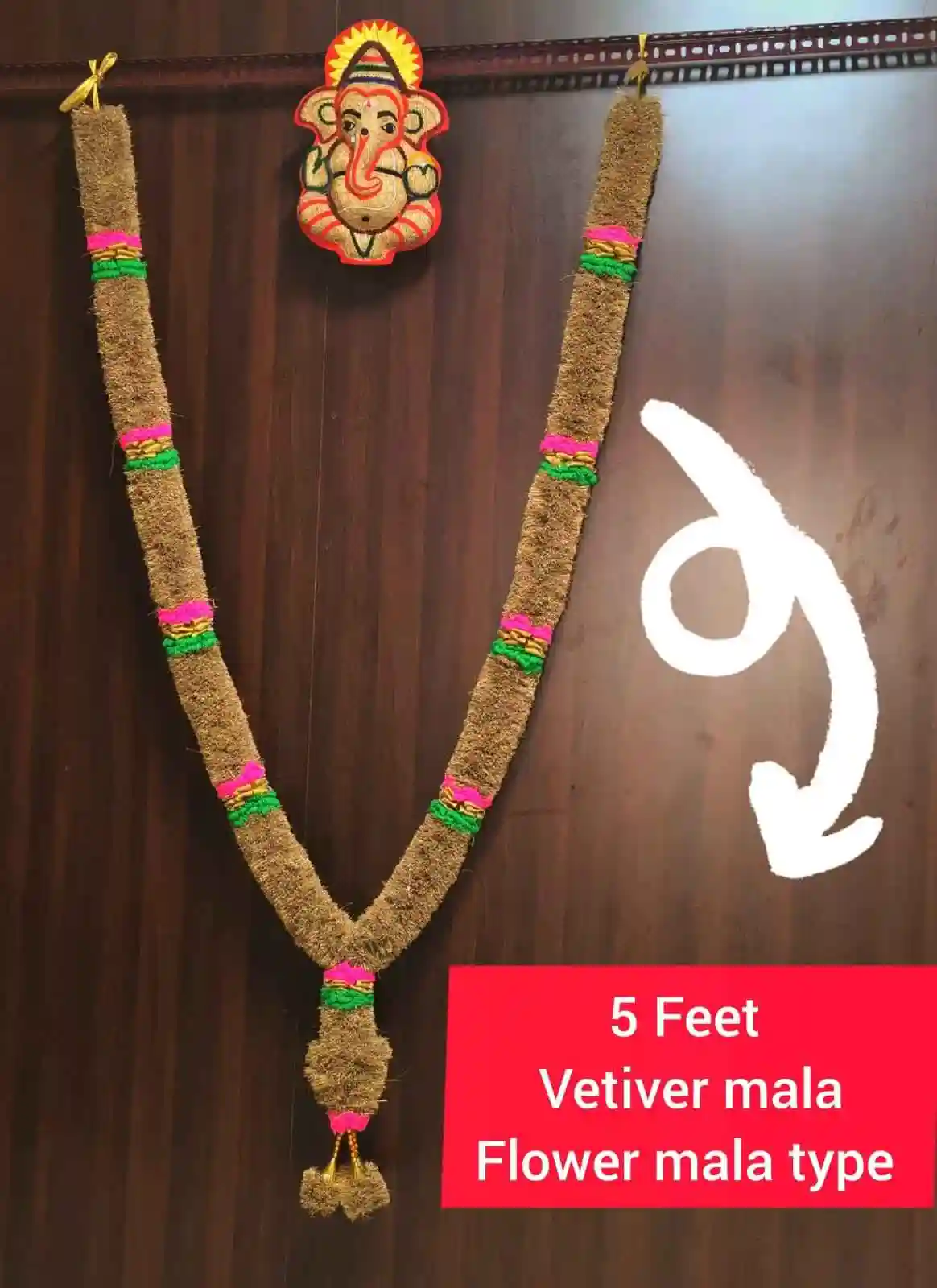 Vetiver Garland – Flower Malai Style (5 Feet/ 60-62 Inches)