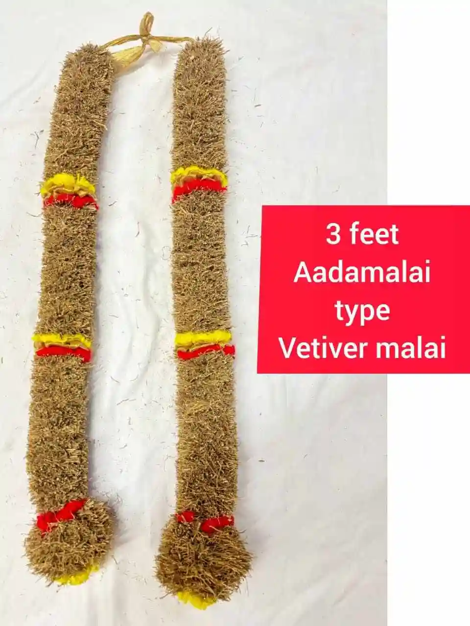 Vetiver Garland – Andal Malai Style (Set of 2, 3 Feet / 36-38 Inches Each)