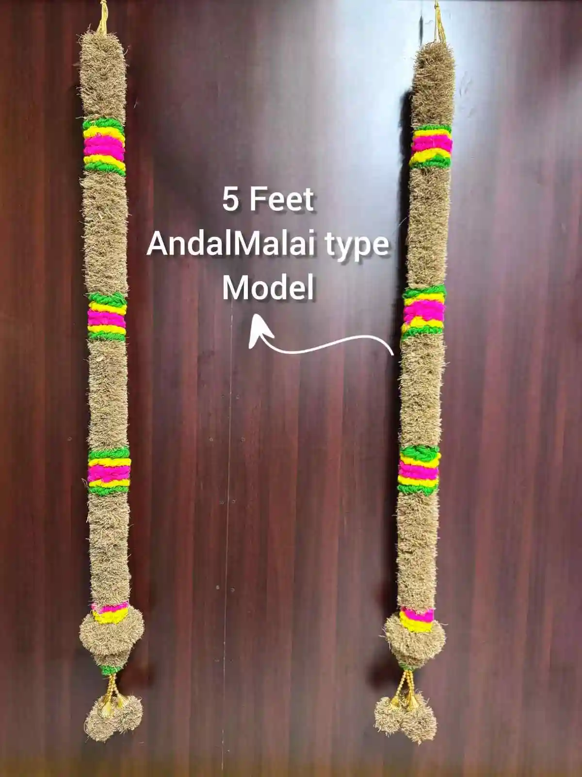 Vetiver Garland – Andal Malai Style (Set of 2, 5 Feet / 60-62 Inches Each)