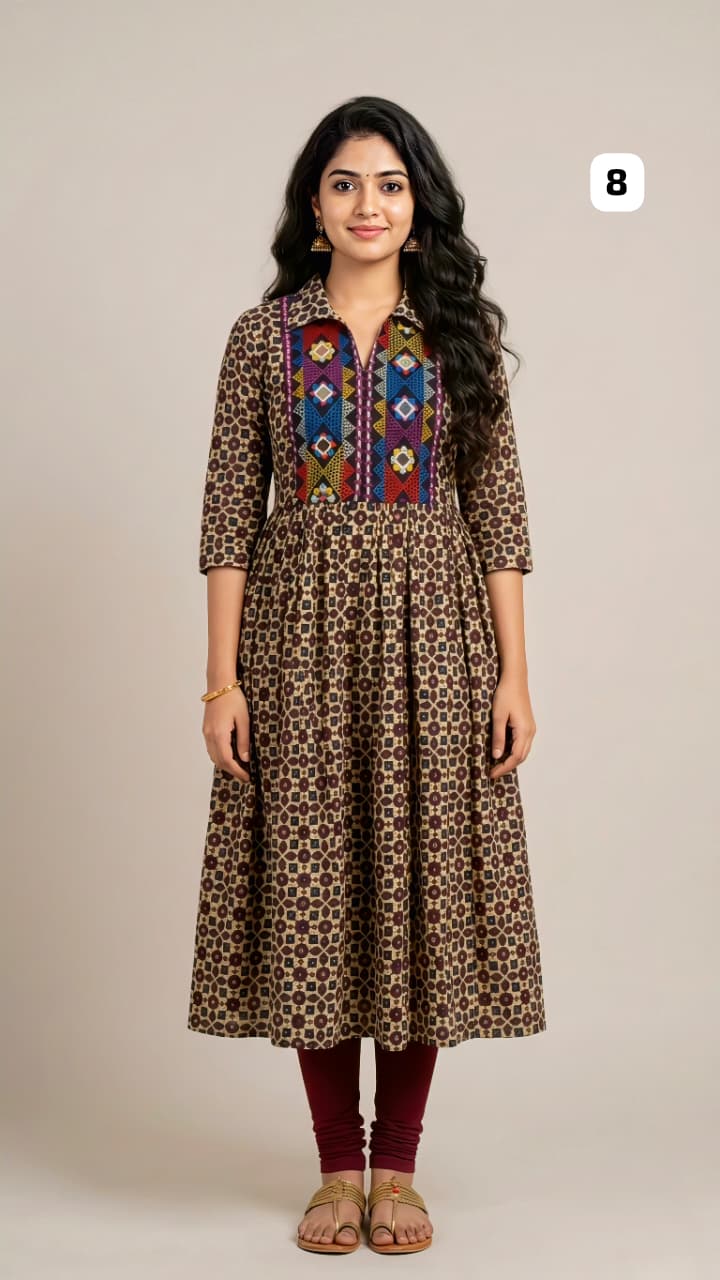 Cotton Mirror work Kurti 8