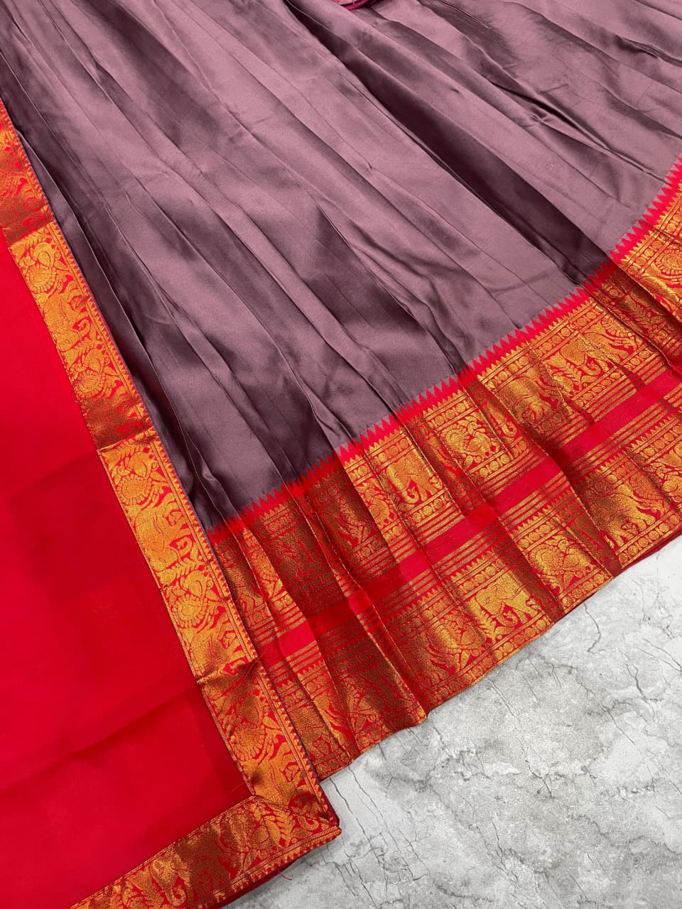 The South-style Kanjivaram Type silk lehenga (L09)