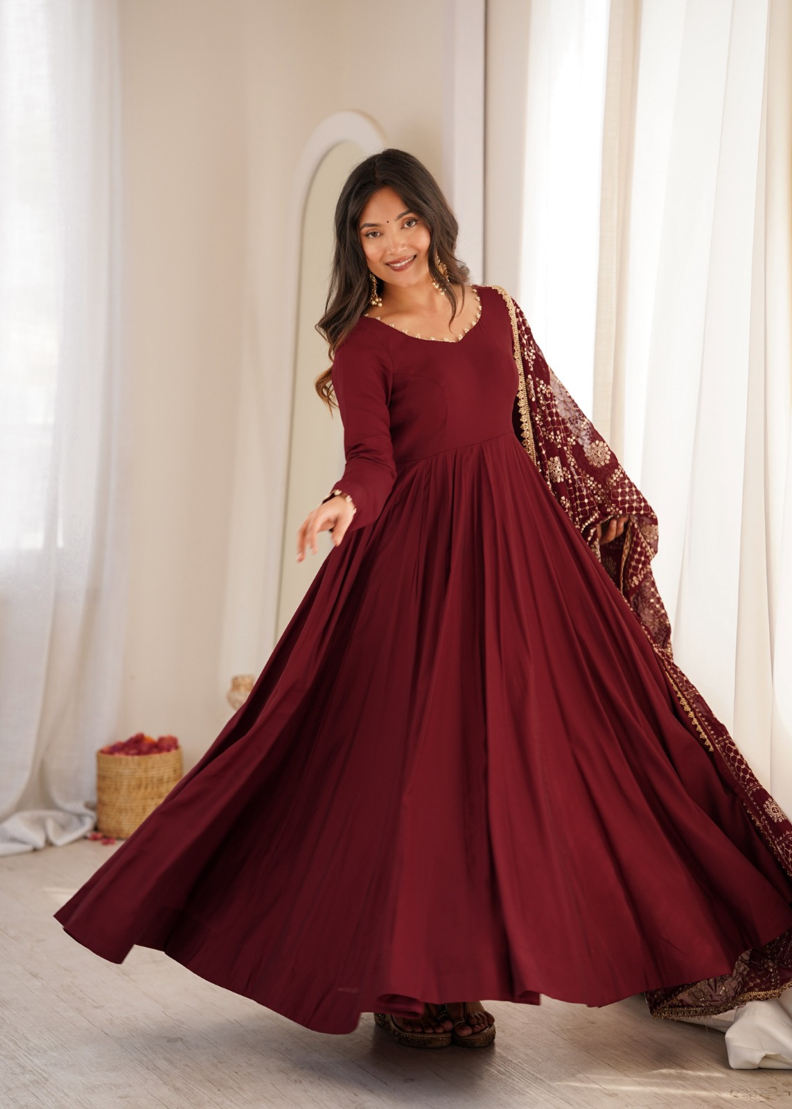 Romansilk Chanderi Fully Flare Anarkali (FA01)
