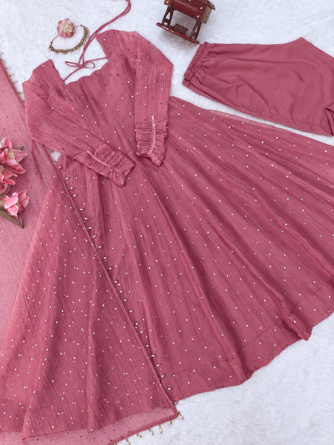Elegant Salsa Silk Gown Set (SS05)