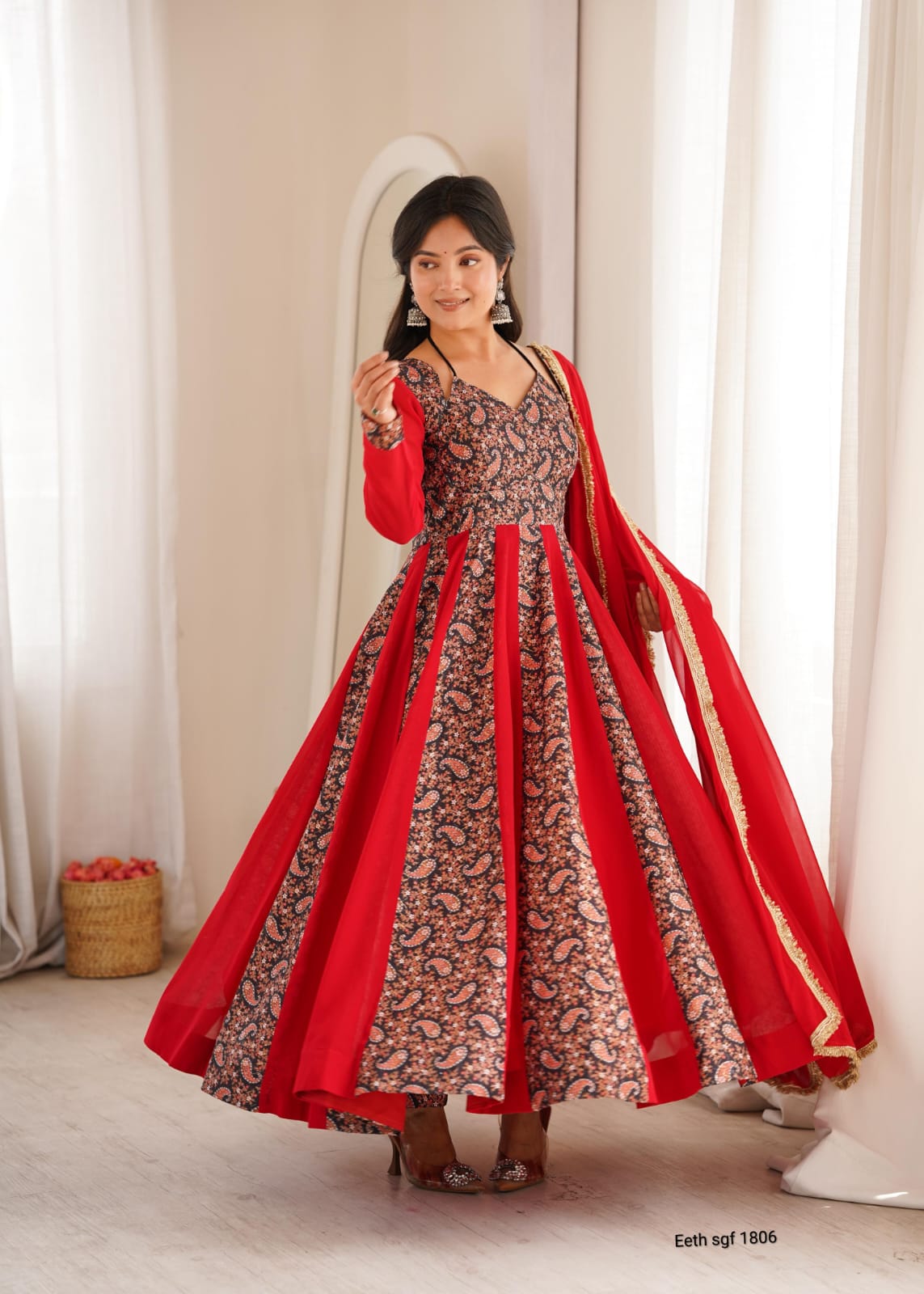 BLOOMING GEORGETTE AND EMBROIDERED KALI  GOWN (KG01)