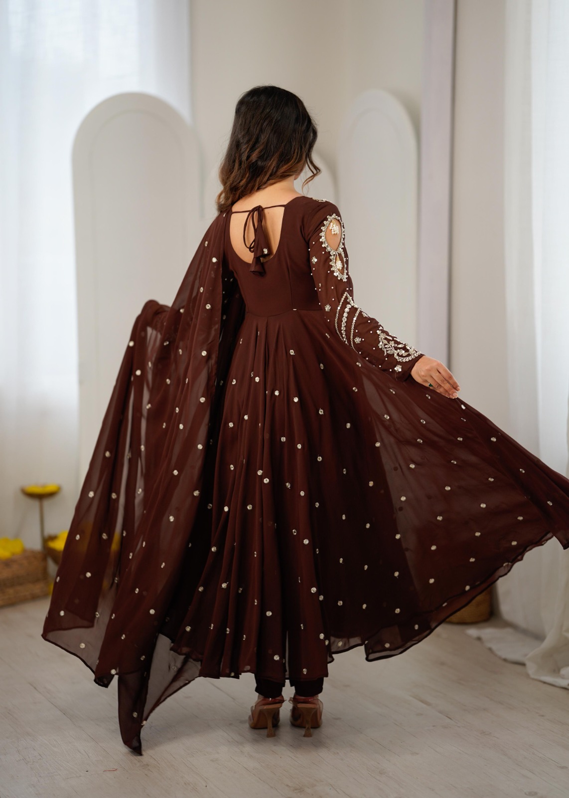 Designer Collection In Faux Georgette With Embroidery Work Gown And Dupatta Set (RK2301)