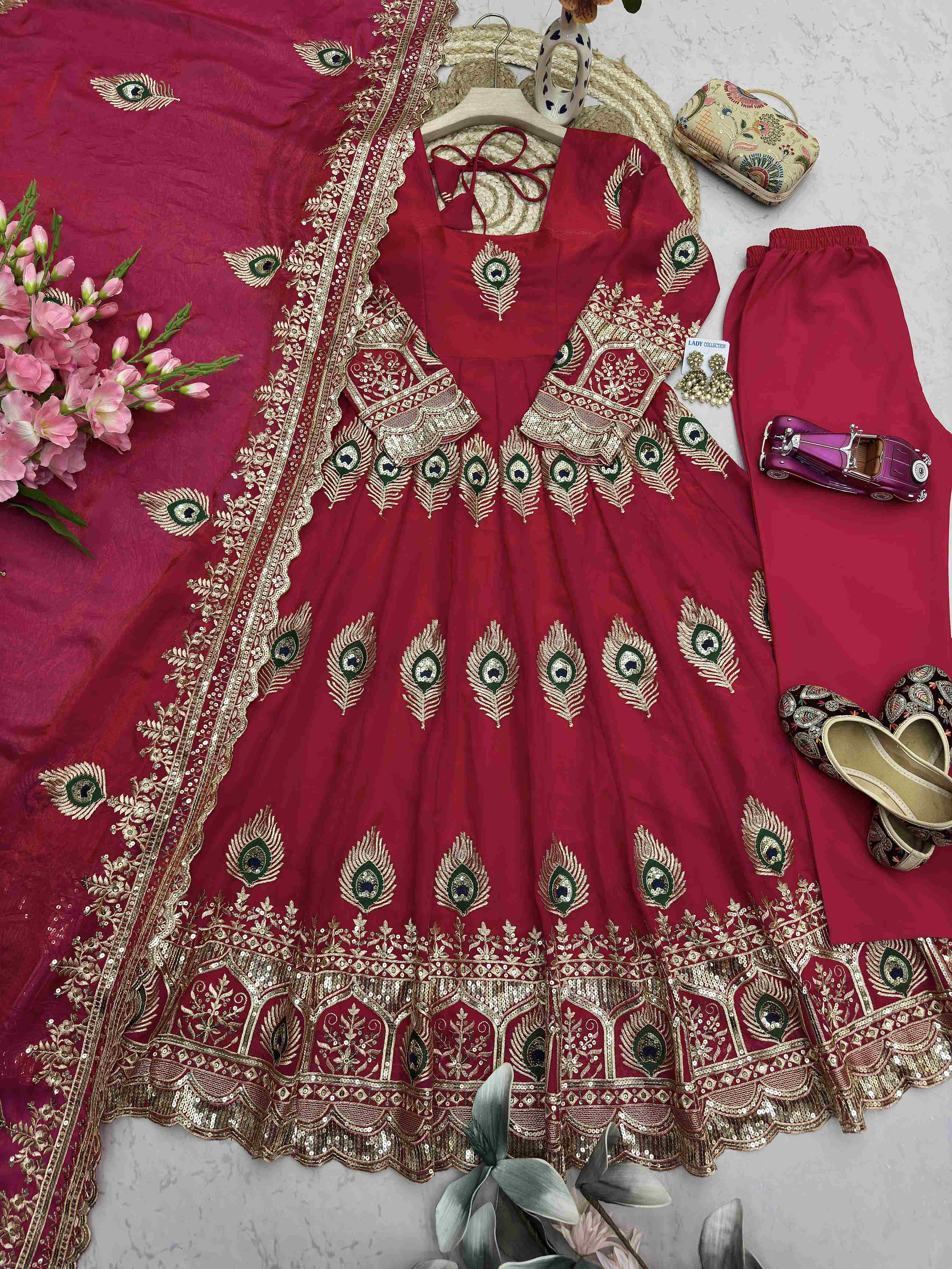 Heavy fendy silk 3 piece designer set (FSD4)