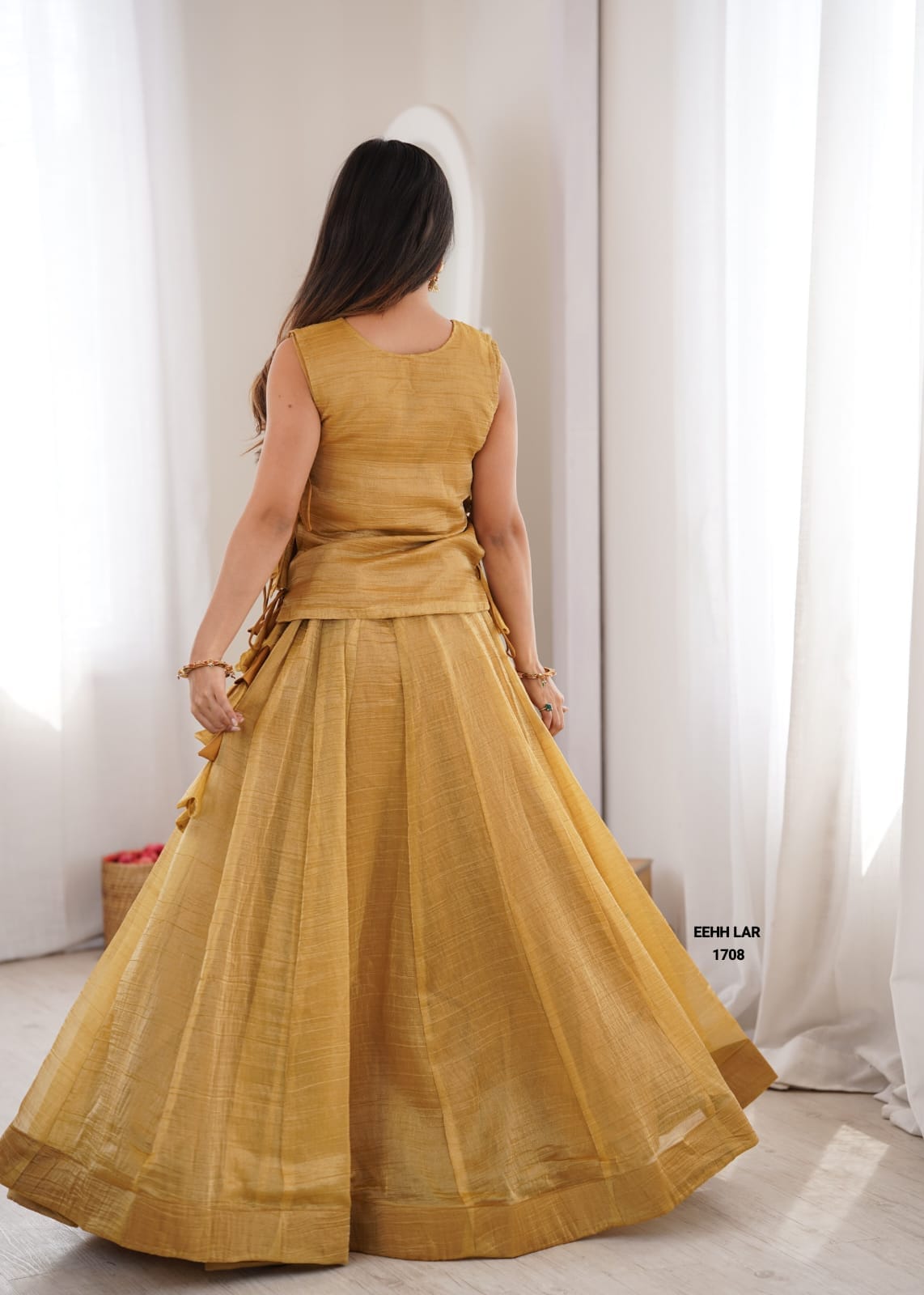 Elegant Flared Lehenga with Intricate Zari Embroidered Koti With Plain Blouse (LB02)