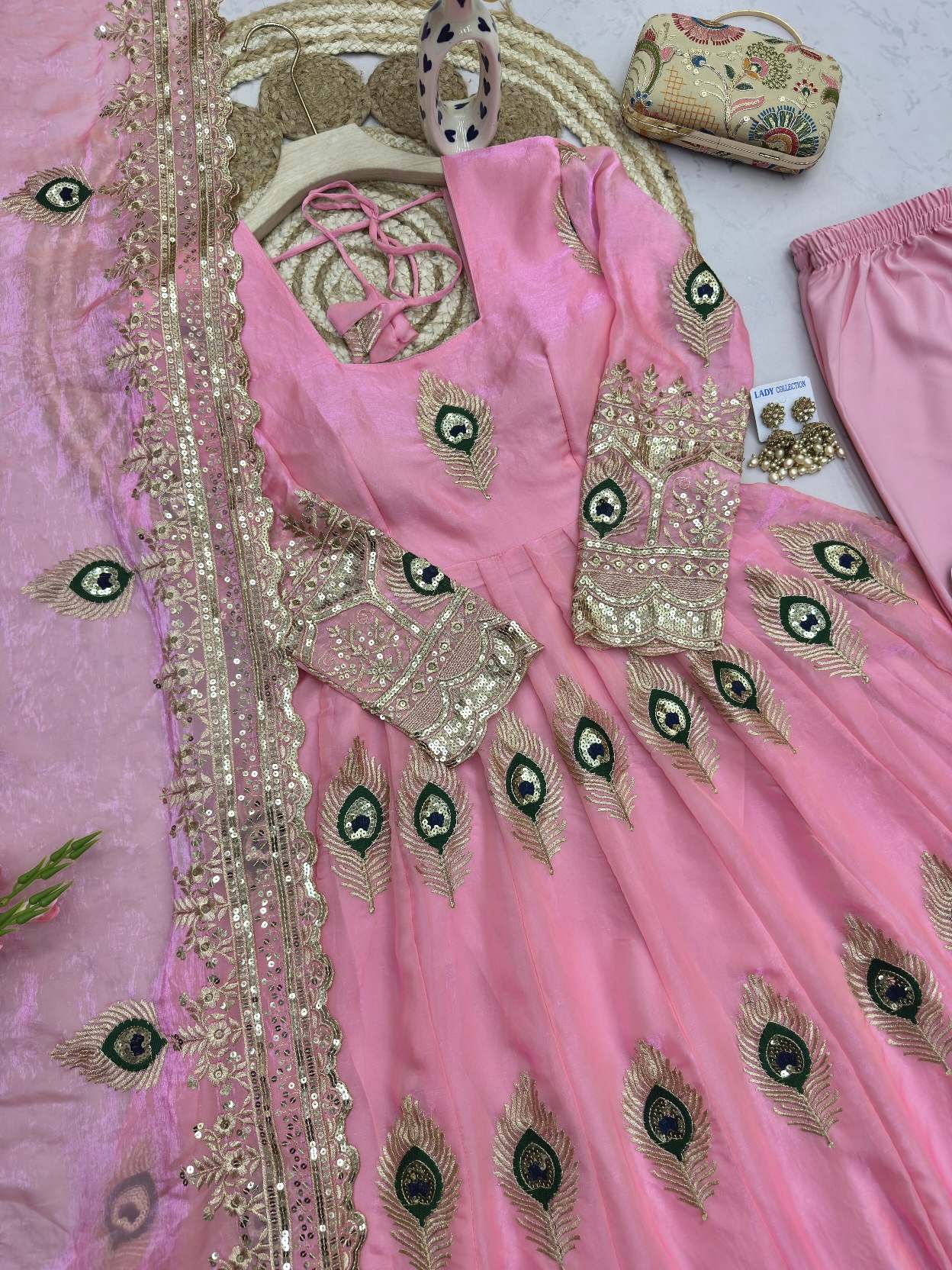 Heavy fendy silk 3 piece designer set (FSD5)