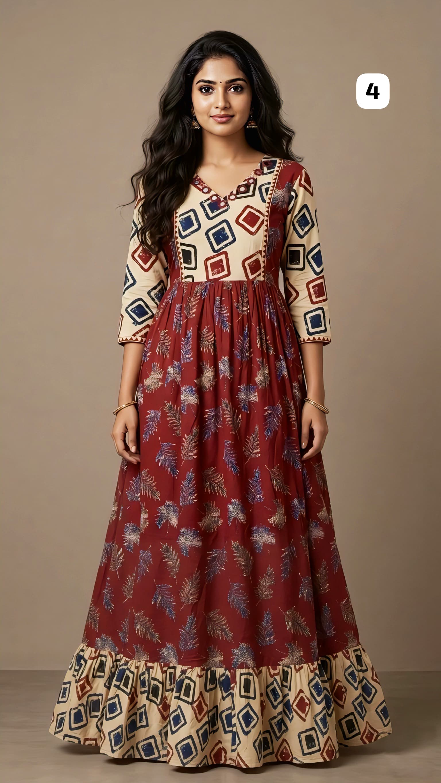 Cotton Mirror work Kurti 04