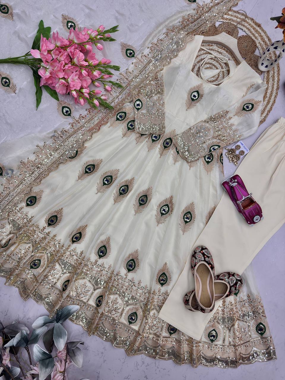 Heavy fendy silk 3 piece designer set (FSD1)