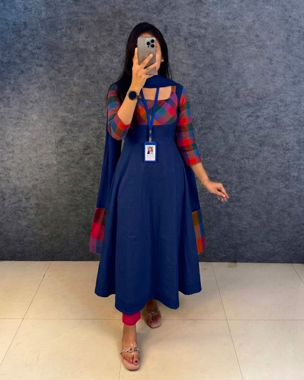 Madras Kattam Gown dupatta (MK01)