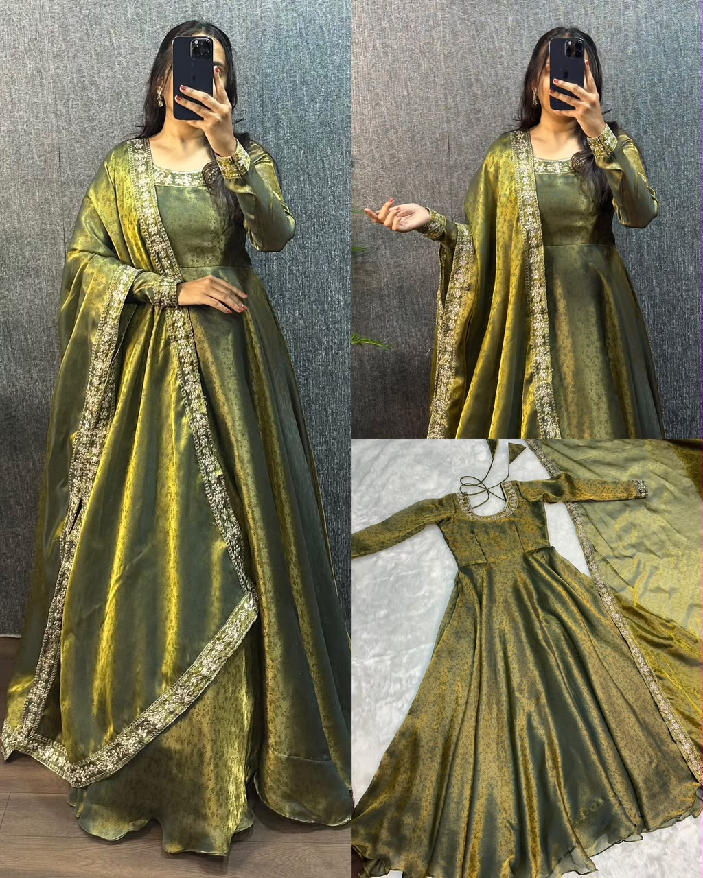 FENDY JAQUARD SILK GOWN ( FJS03)