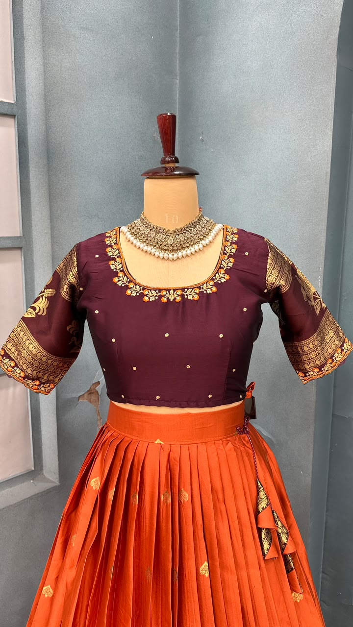 Full stiched Kanjivaram silk Lehanga (L001)