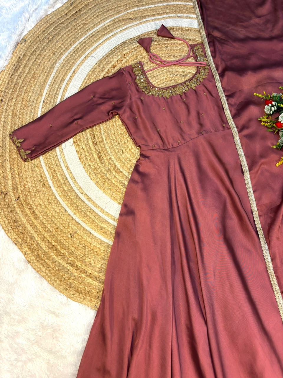 Premium rangoli silk Anarkali with dupatta(RS002)