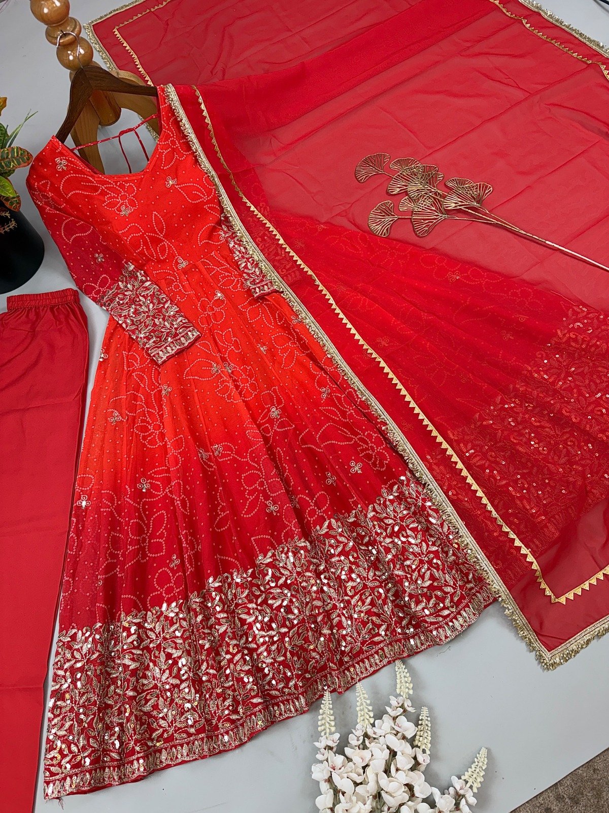 Double color Anarkali ( OR1)