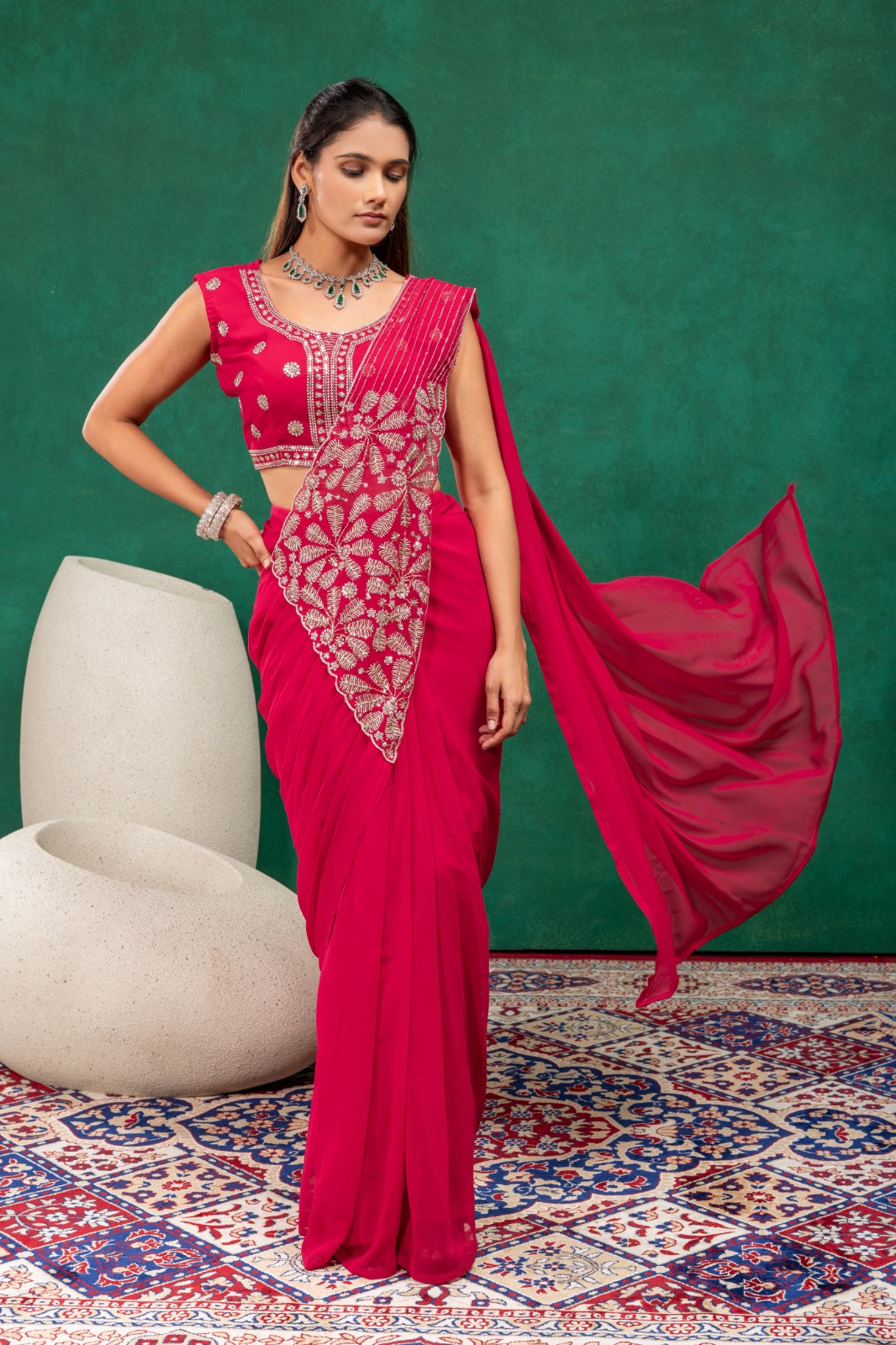 FAUX GEORGETTE KOTI SAREE (KS01)