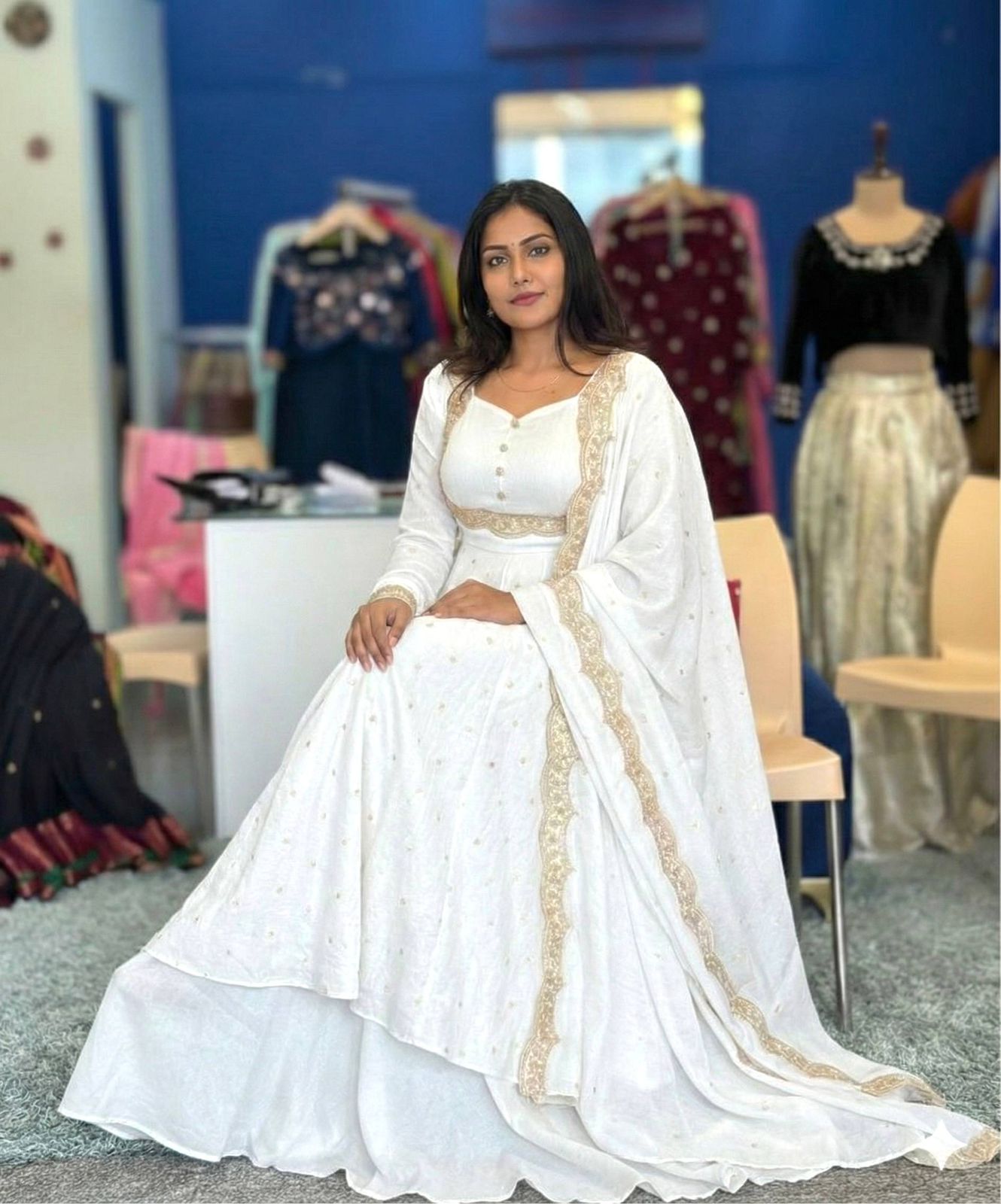 Mehru Designer Vichitra Silk Cape Top Lehenga Set with Dupatta