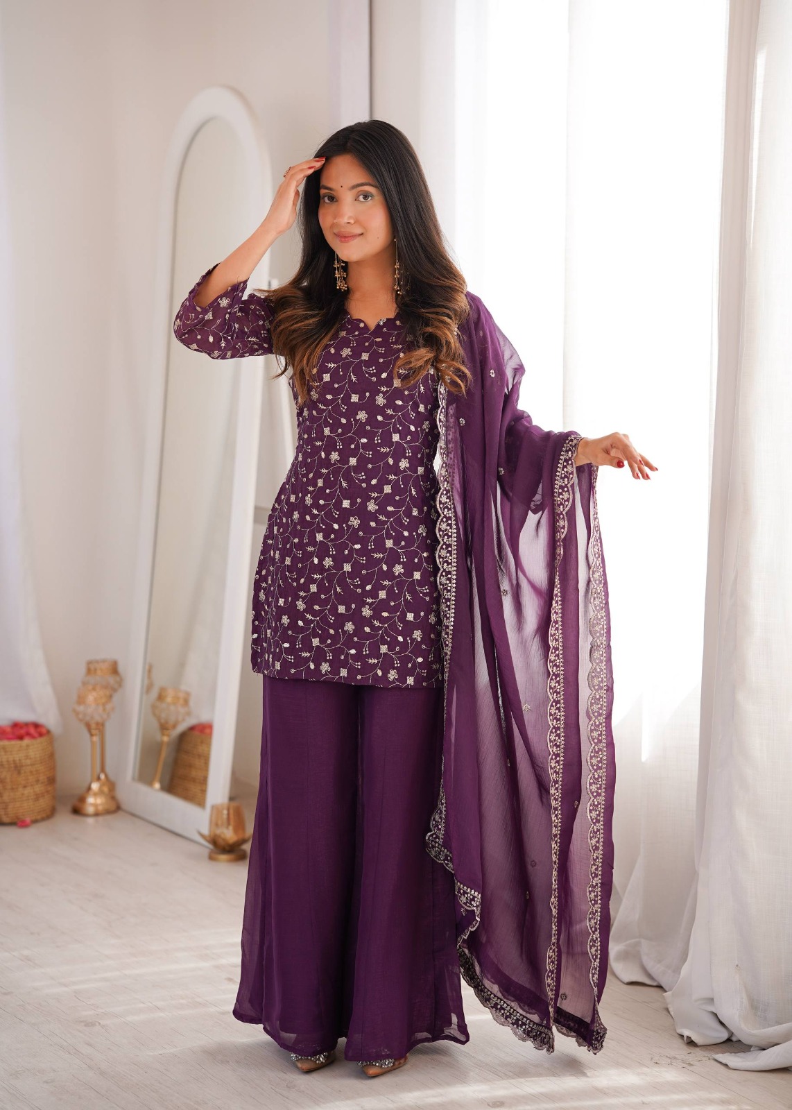 Crunchy Silk Fabric Sharara Set (CSF01)