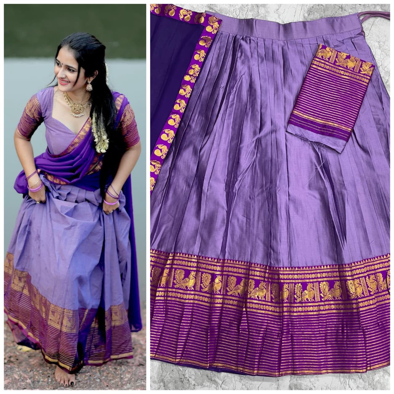 The South-style Kanjivaram Type silk lehenga (L31)
