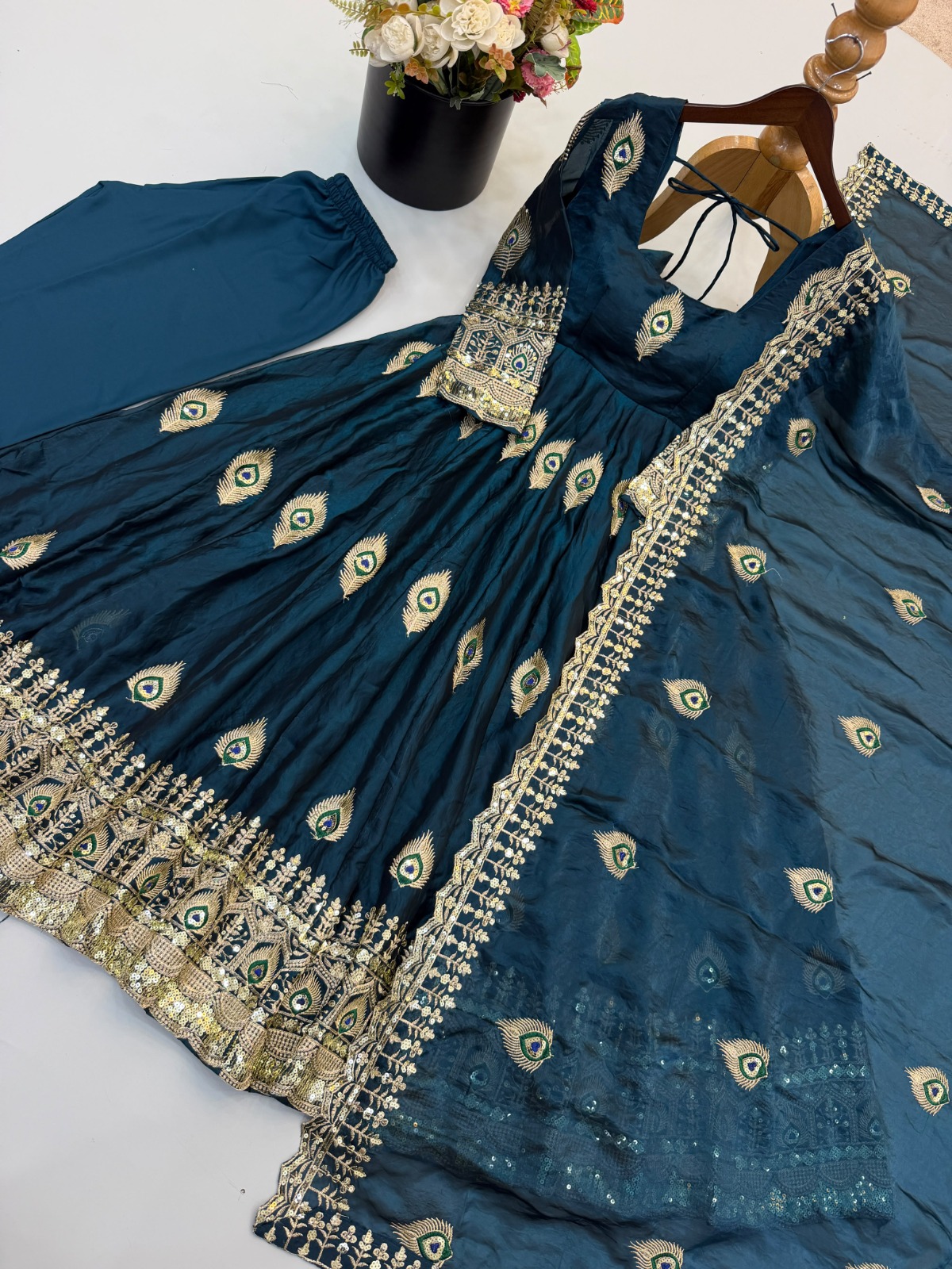 Heavy fendy silk 3 piece designer set (FSD10)