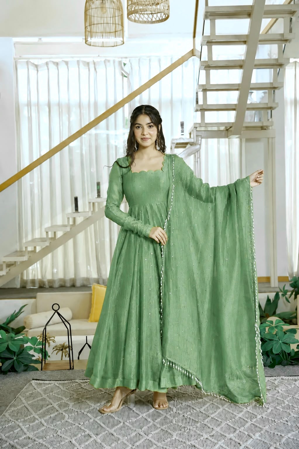 Elegant Salsa Silk Gown Set (SS02)