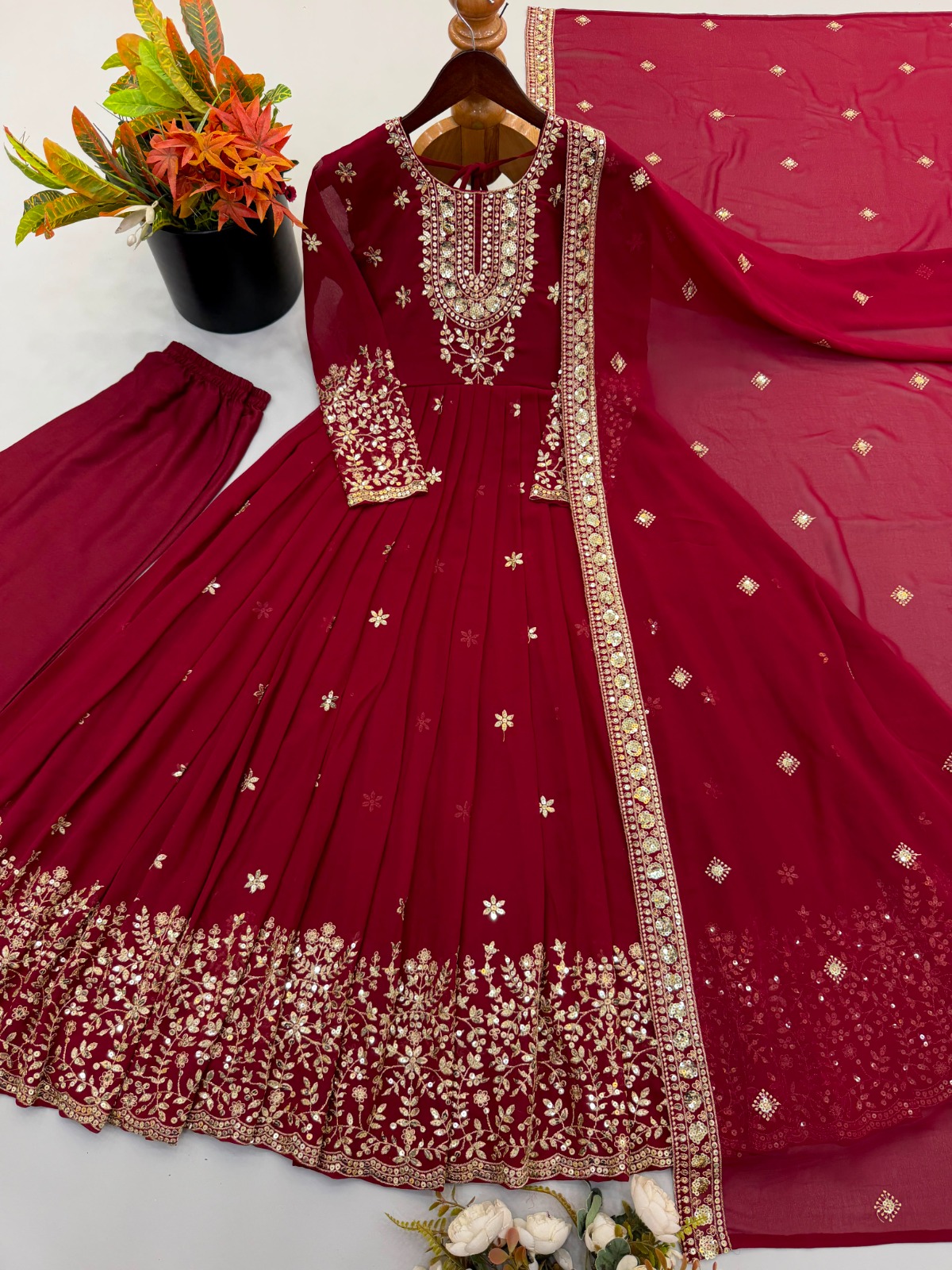 Georgette With Heavy Embroidered Sequence Ethnic Wear (EW05)