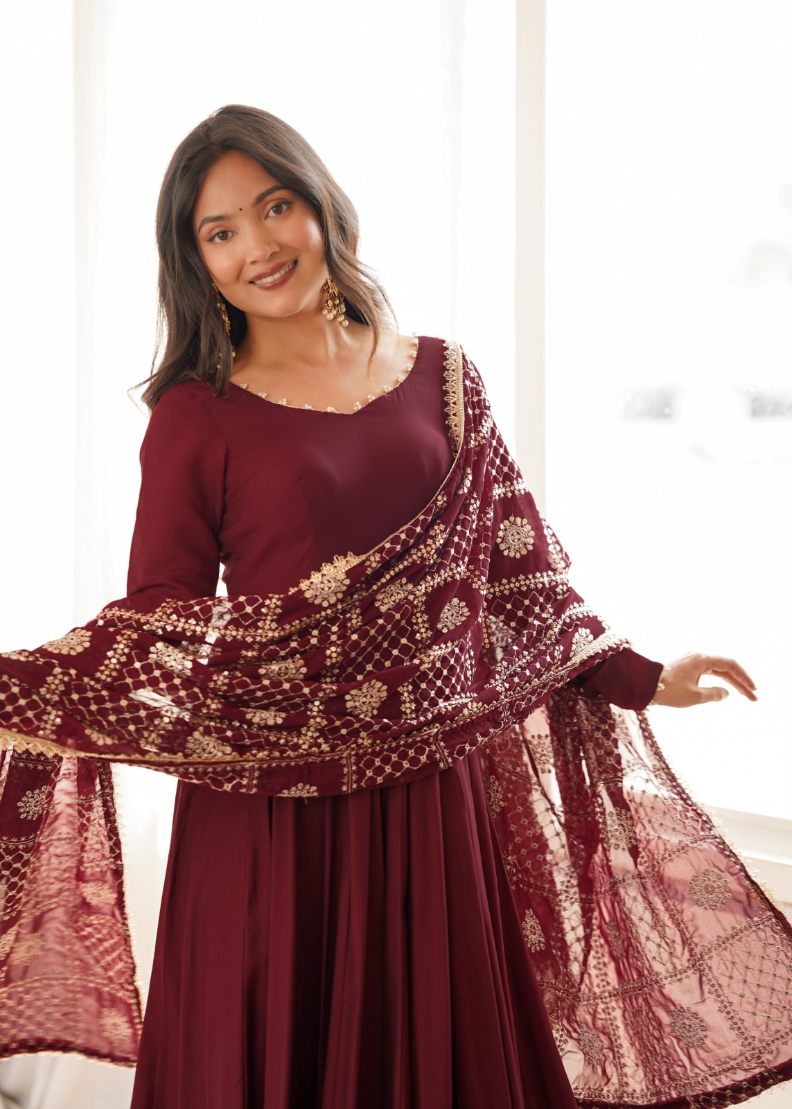 Romansilk Chanderi Fully Flare Anarkali (FA01)
