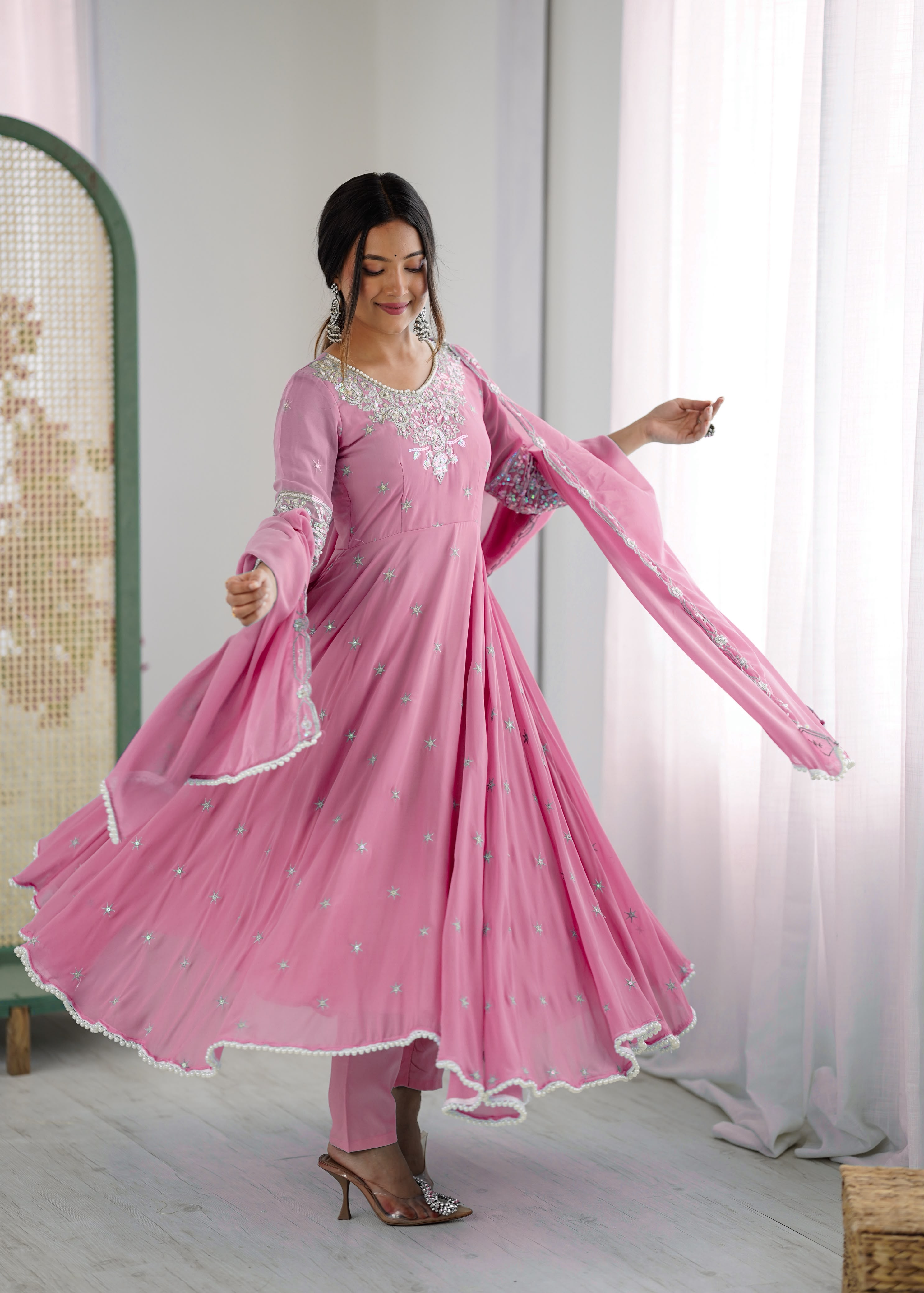 Elegant Embroidered Rembo Sequence Anarkali (RSA06)