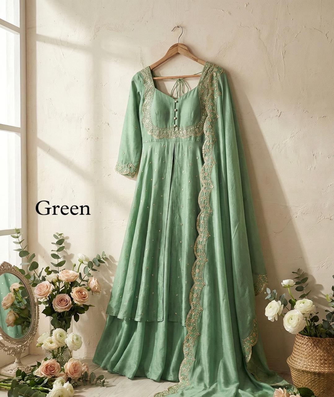 Vichitra Silk skirt and cape pcs (VSK15)