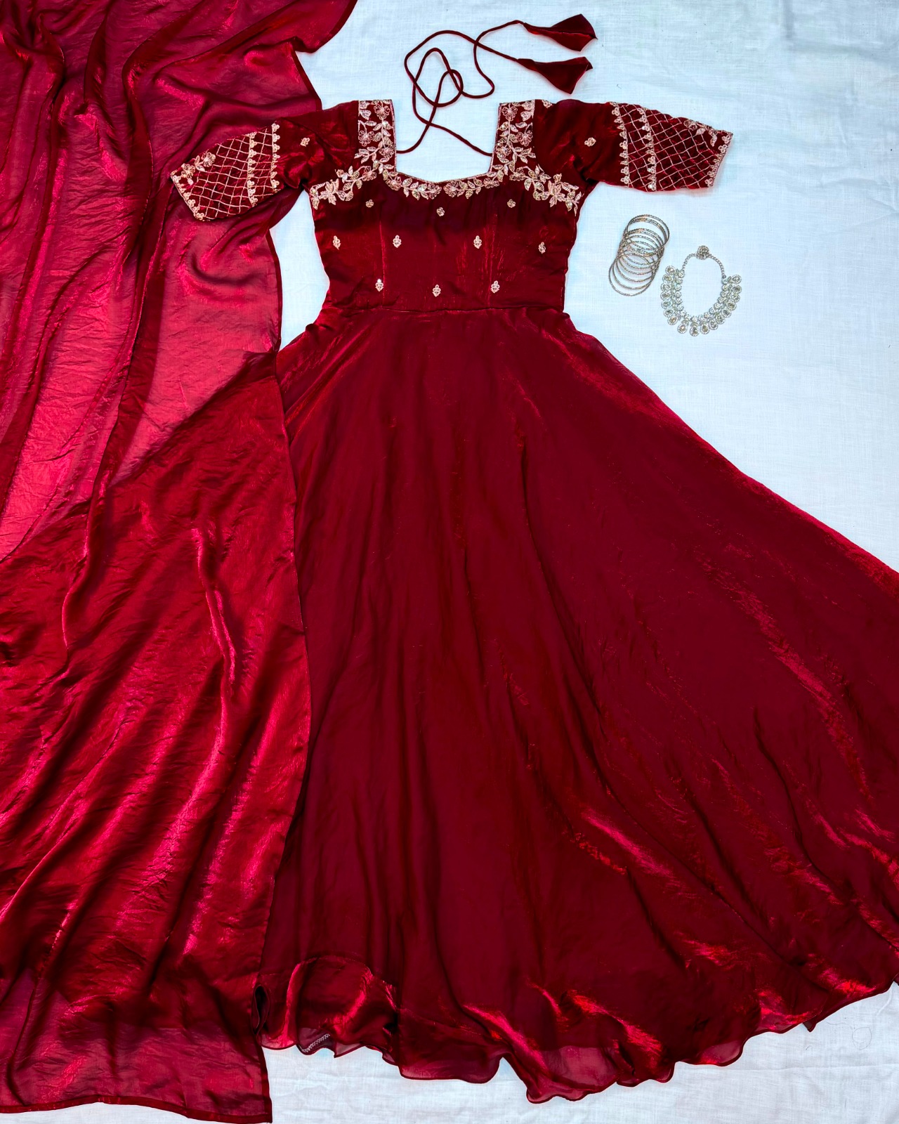 Embroidery Sequence Gown with Dupatta (ESG02)