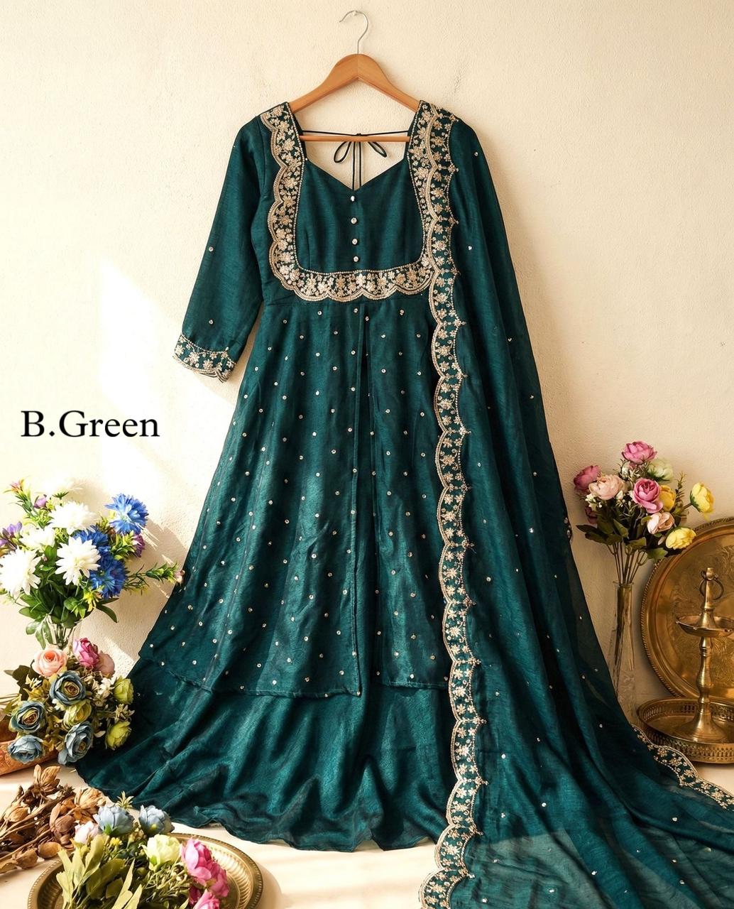 Vichitra Silk skirt and cape pcs (VSK12)