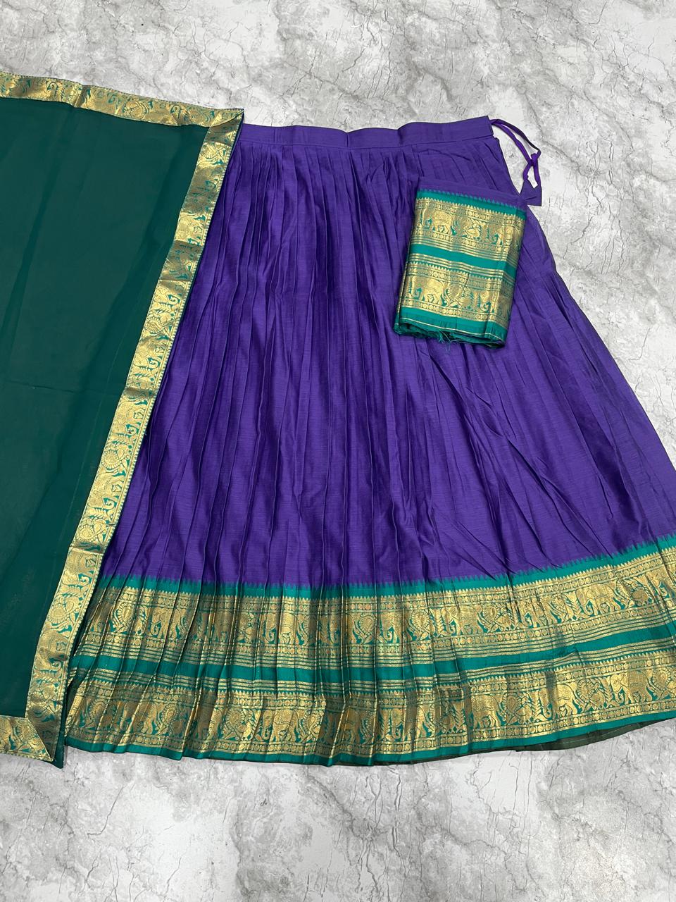 The South-style Kanjivaram Type silk lehenga (L21)