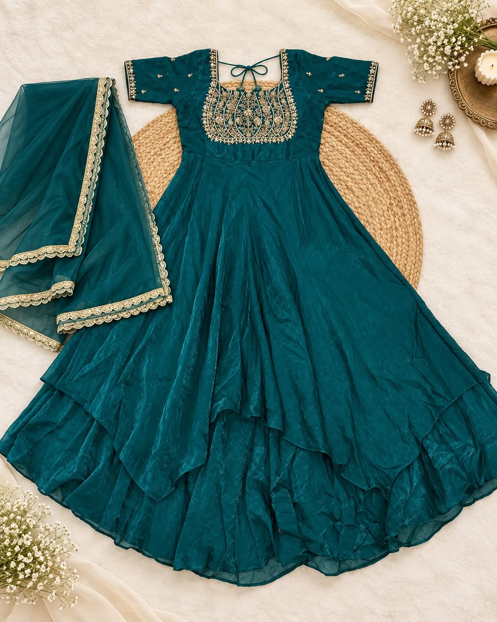 Fendy crush Double Layered gown ( Lotus2)