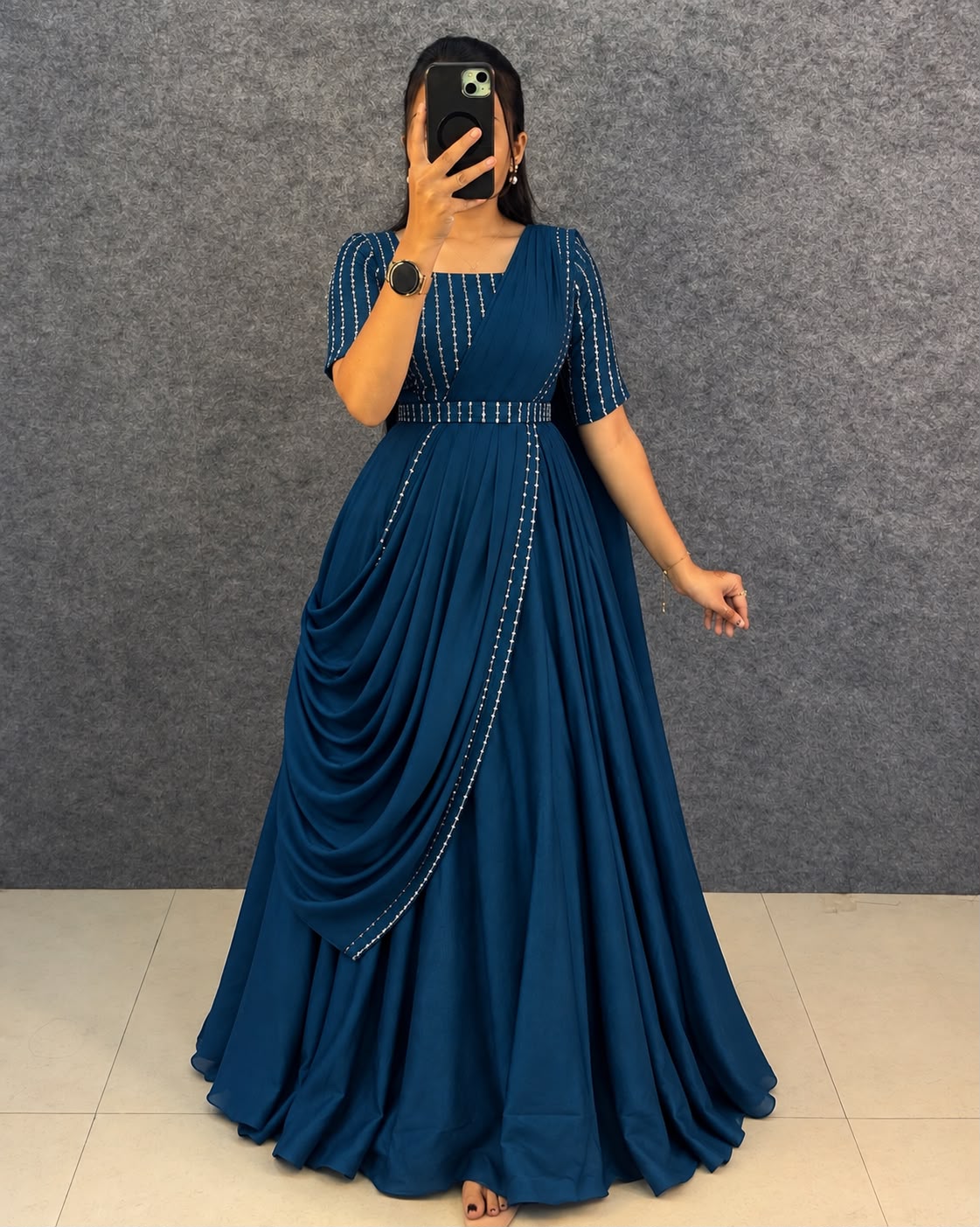 PARTY WEAR VICHITRA SILK MAXY (VSM01)