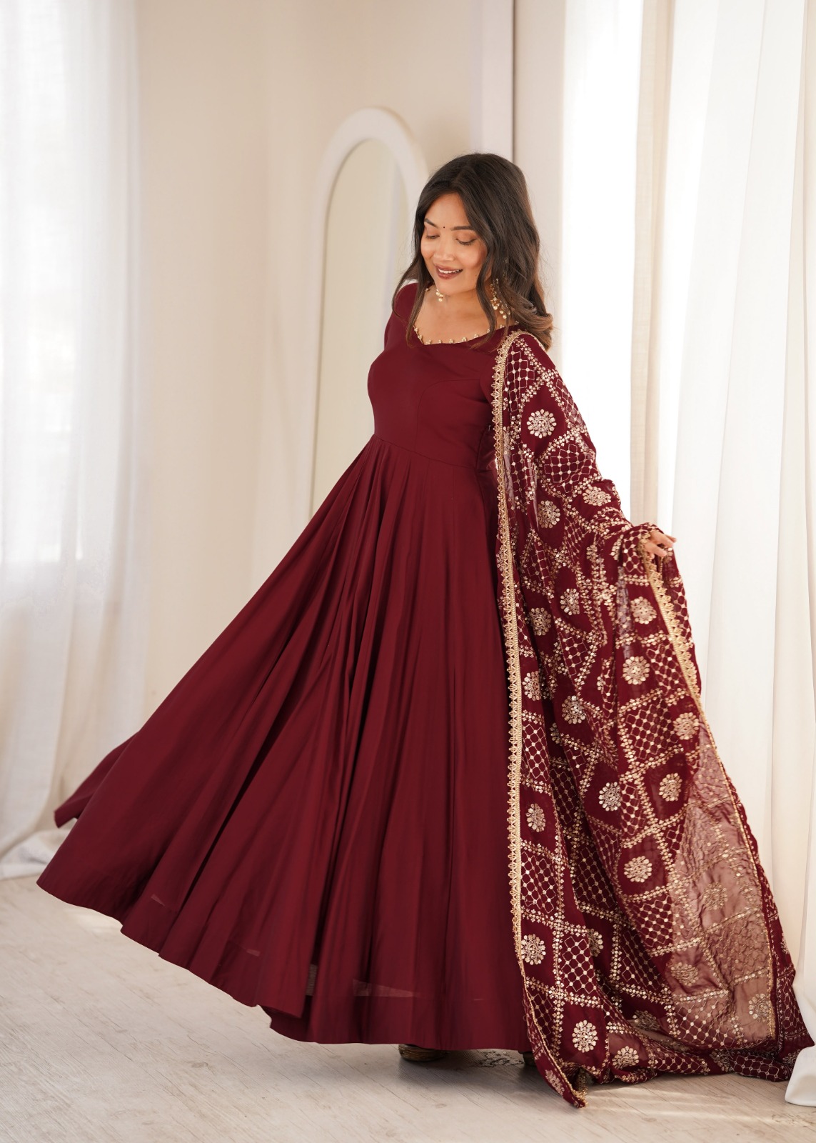 Pure Romansilk Chanderi Anarkali (PRCA02)