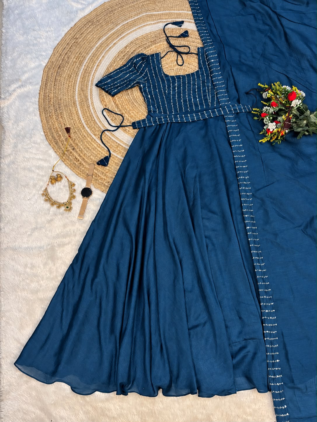 PARTY WEAR VICHITRA SILK MAXY (VSM01)