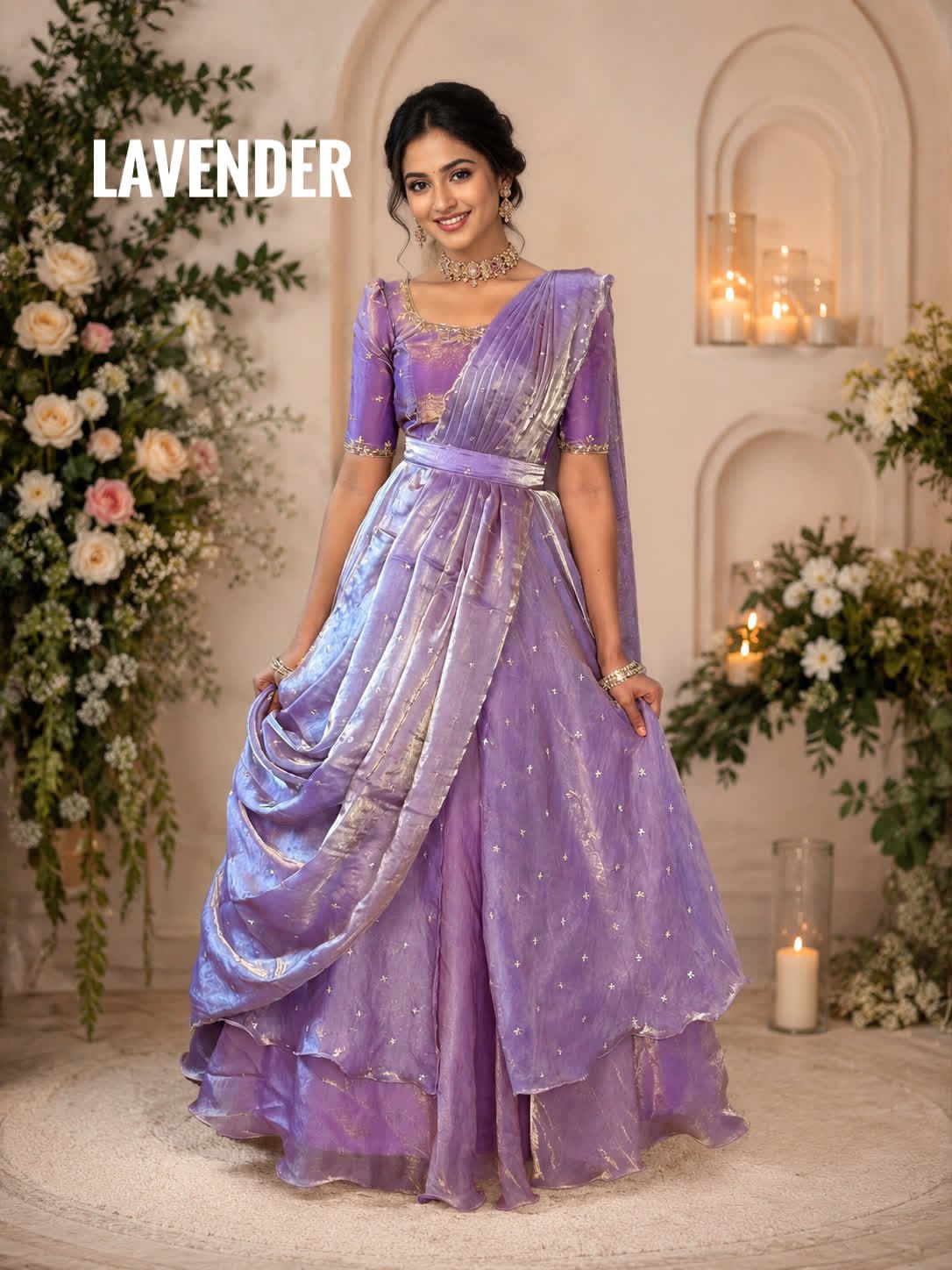 Special Beautiful Heavy Space Silk Lehenga choli Set Double Frill (L08)