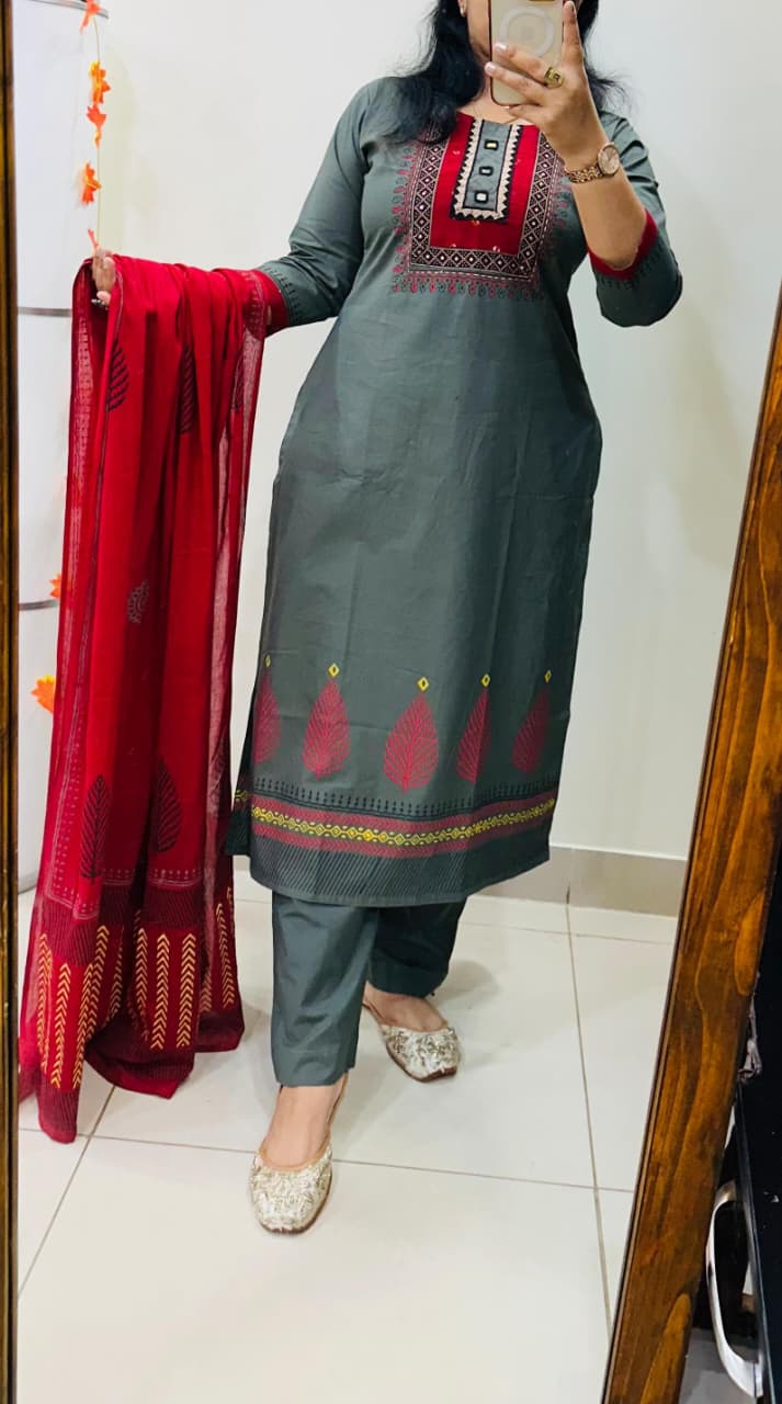 PREMIUM RICH DHABU COTTON SUIT (PK03)
