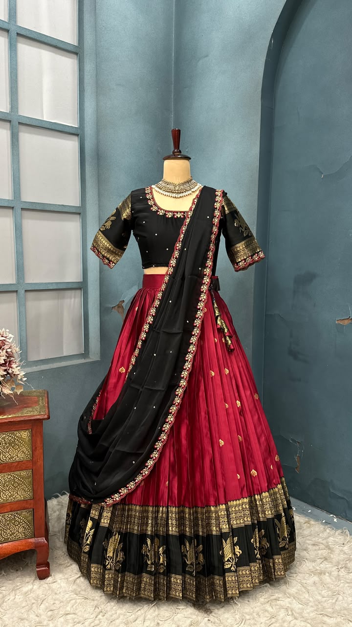 Full stiched Kanjivaram silk Lehanga (L003)